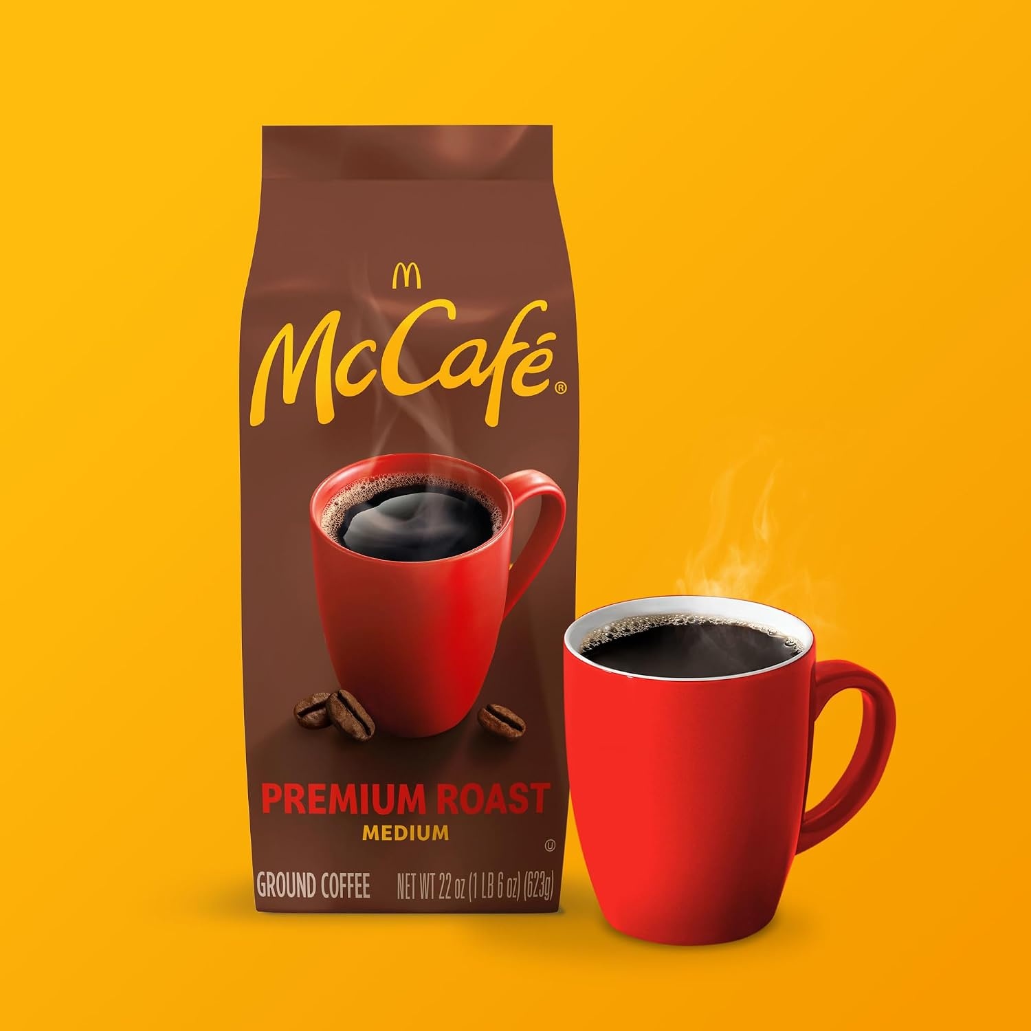 image:imageMcCafe Colombian Ground Coffee MediumDark Roast Mild Fruity Flavors Premium Quality Responsibly Sourced Kosher Certified 22oz BagPremium