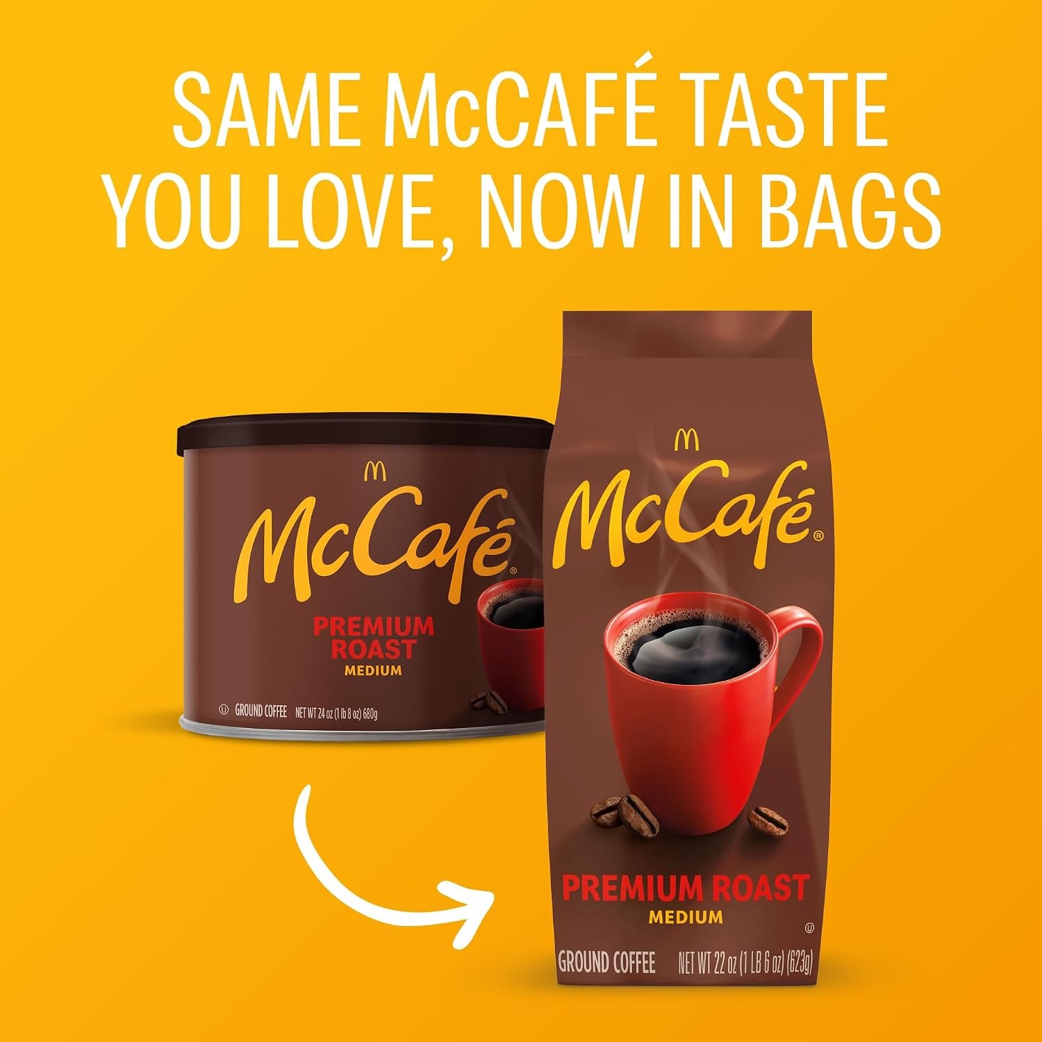 image:imageMcCafe Colombian Ground Coffee MediumDark Roast Mild Fruity Flavors Premium Quality Responsibly Sourced Kosher Certified 22oz BagPremium