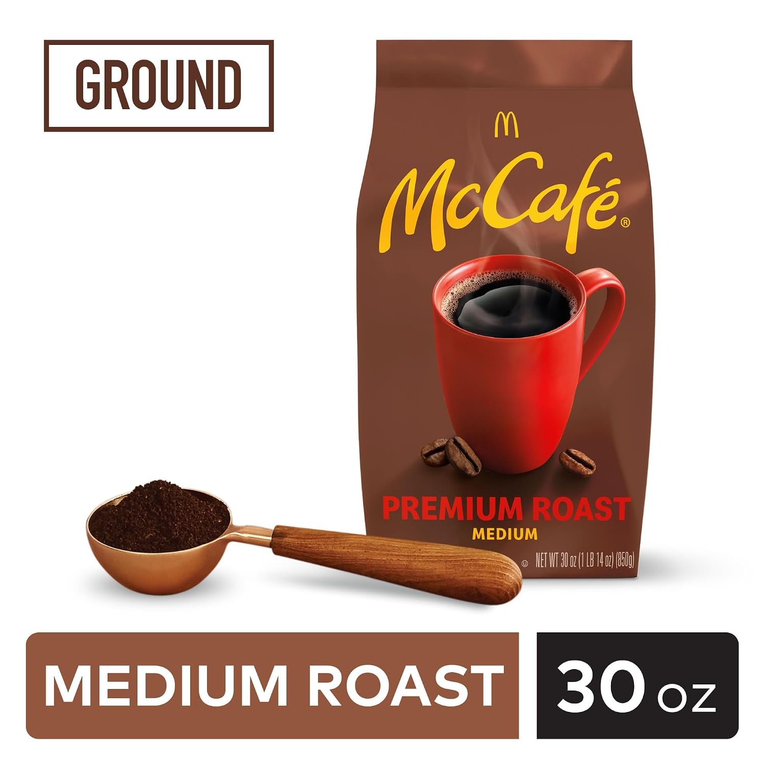 image:imageMcCafe Colombian Ground Coffee MediumDark Roast Mild Fruity Flavors Premium Quality Responsibly Sourced Kosher Certified 22oz BagPremium