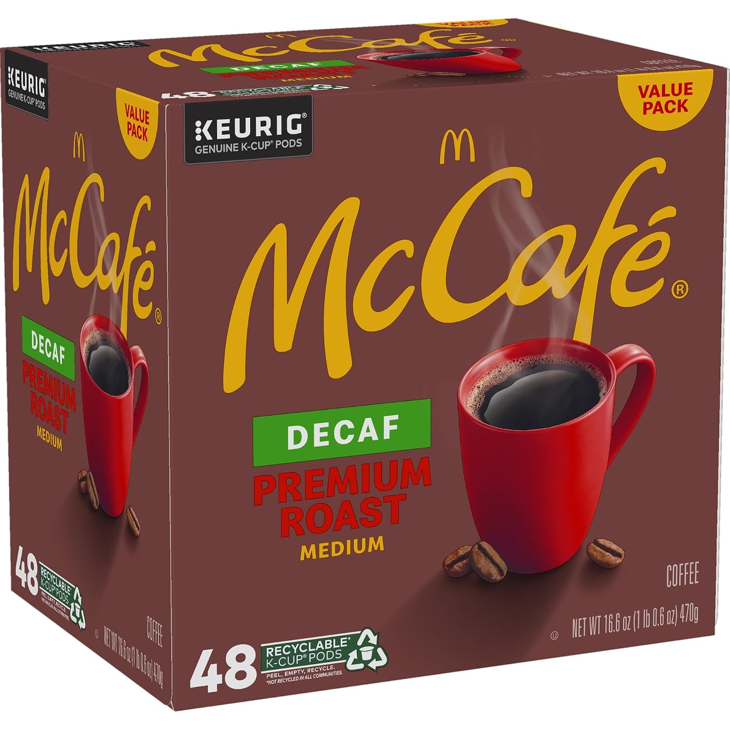 image:imageMcCafe Premium Roast Decaf Coffee Single Serve Keurig KCup Pods Decaffeinated 96 Count 4 Packs of 24Premium Roast