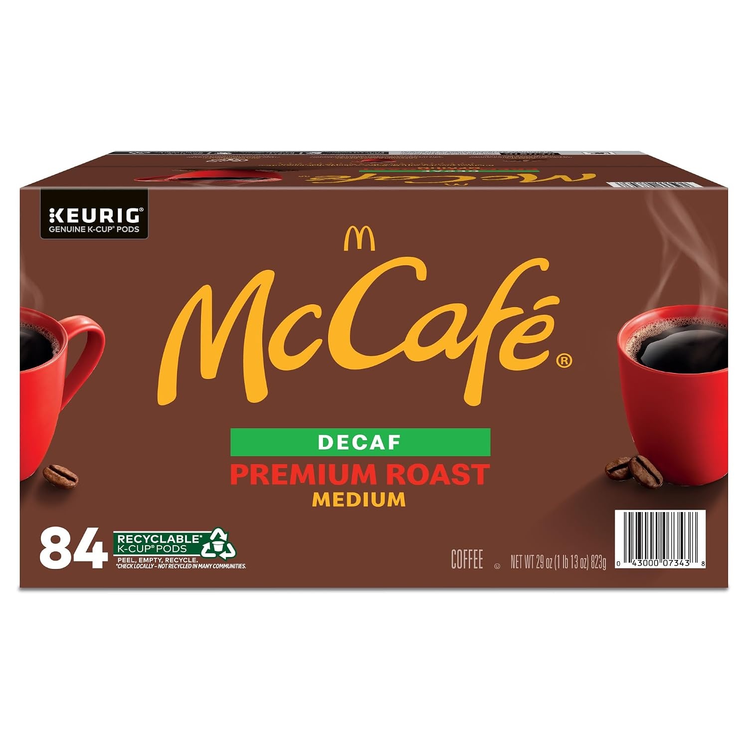 image:imageMcCafe Premium Roast Decaf Coffee Single Serve Keurig KCup Pods Decaffeinated 96 Count 4 Packs of 24Premium Roast