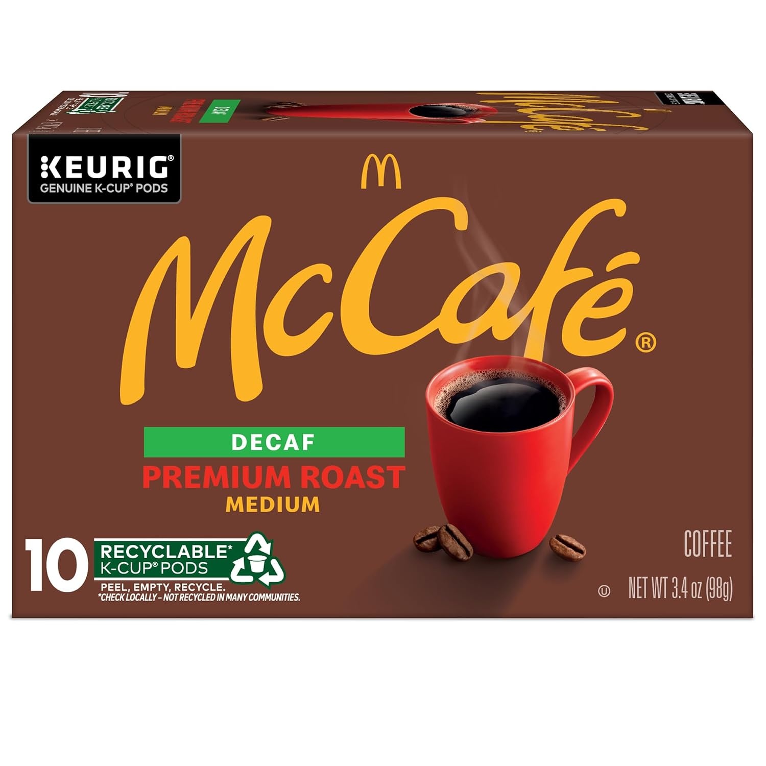 image:imageMcCafe Premium Roast Decaf Coffee Single Serve Keurig KCup Pods Decaffeinated 96 Count 4 Packs of 24Premium Roast