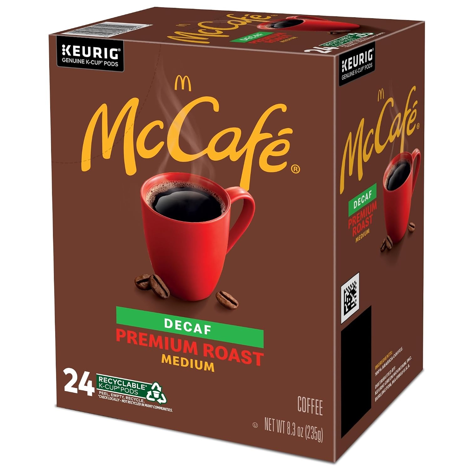 image:imageMcCafe Premium Roast Decaf Coffee Single Serve Keurig KCup Pods Decaffeinated 96 Count 4 Packs of 24Premium Roast