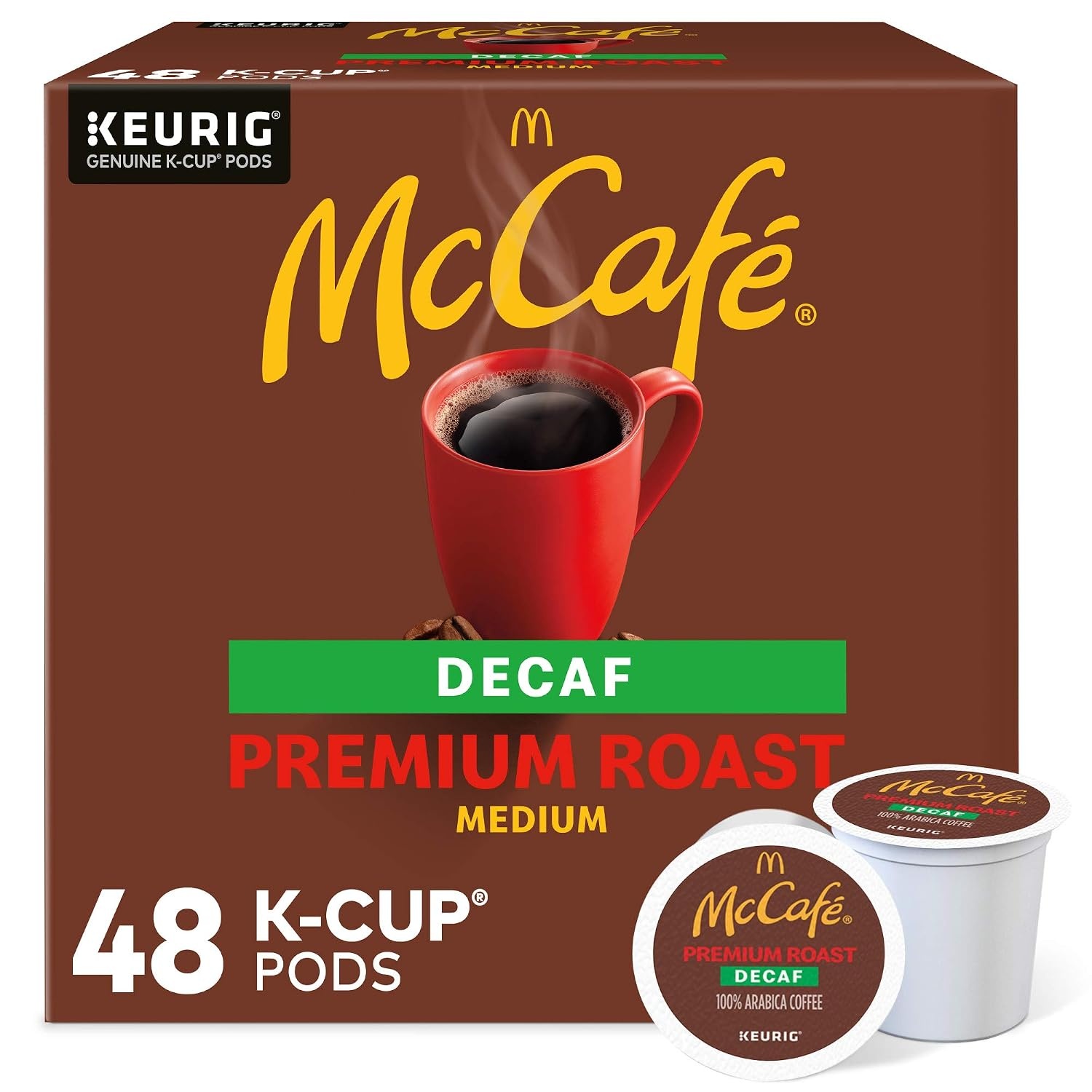 image:imageMcCafe Premium Roast Decaf Coffee Single Serve Keurig KCup Pods Decaffeinated 96 Count 4 Packs of 24Premium Roast