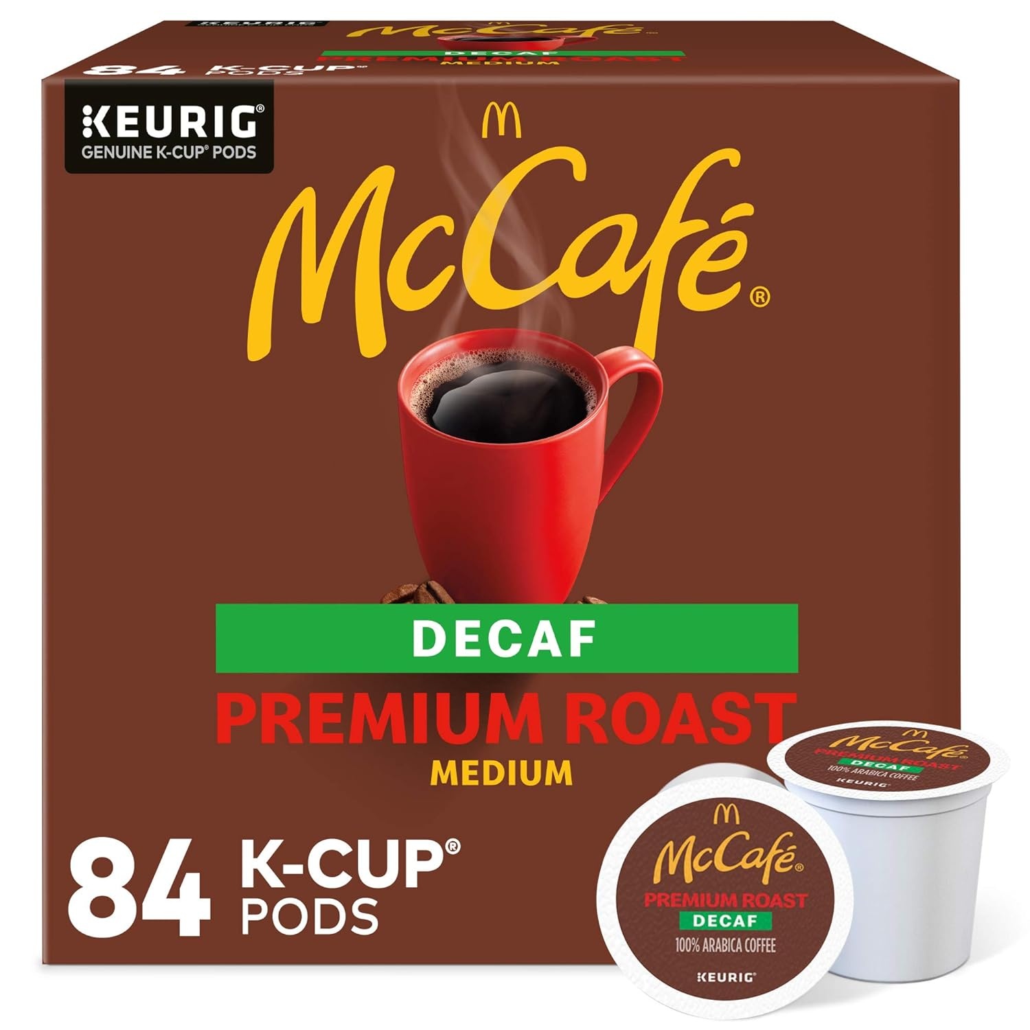 image:imageMcCafe Premium Roast Decaf Coffee Single Serve Keurig KCup Pods Decaffeinated 96 Count 4 Packs of 24Premium Roast