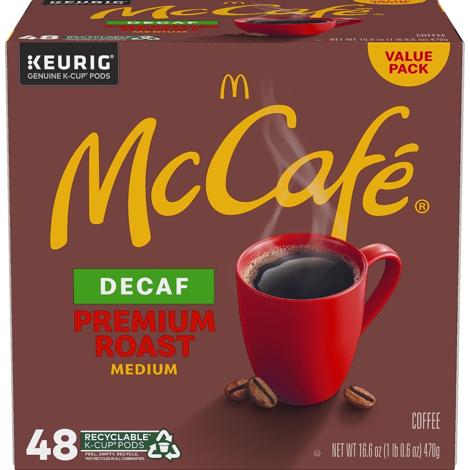 image:imageMcCafe Premium Roast Decaf Coffee Single Serve Keurig KCup Pods Decaffeinated 96 Count 4 Packs of 24Premium Roast