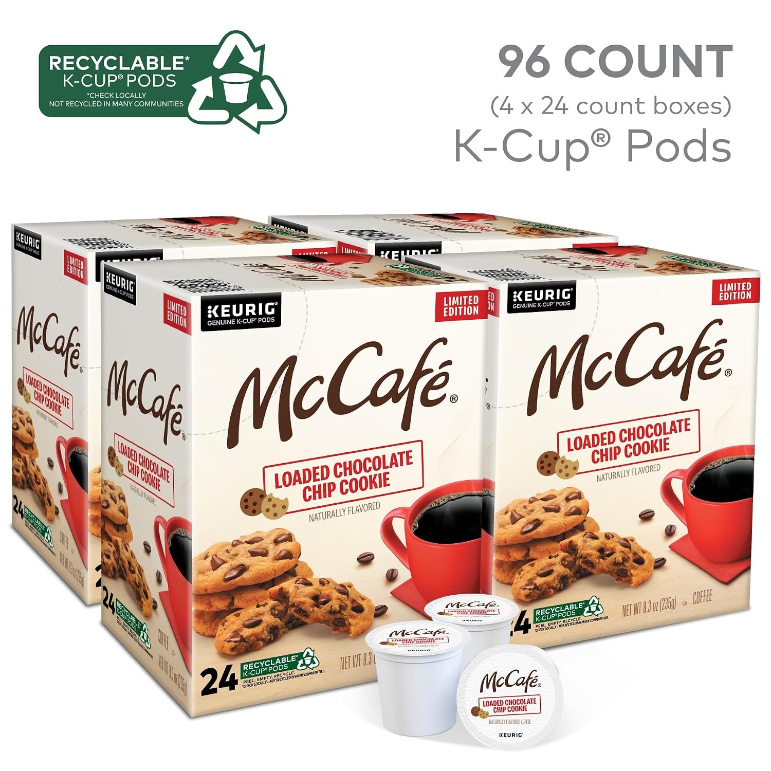 image:imageMcCafe Strawberry Crme Pie 96ct 4 Packs of 24Loaded Chocolate Chip Cookie