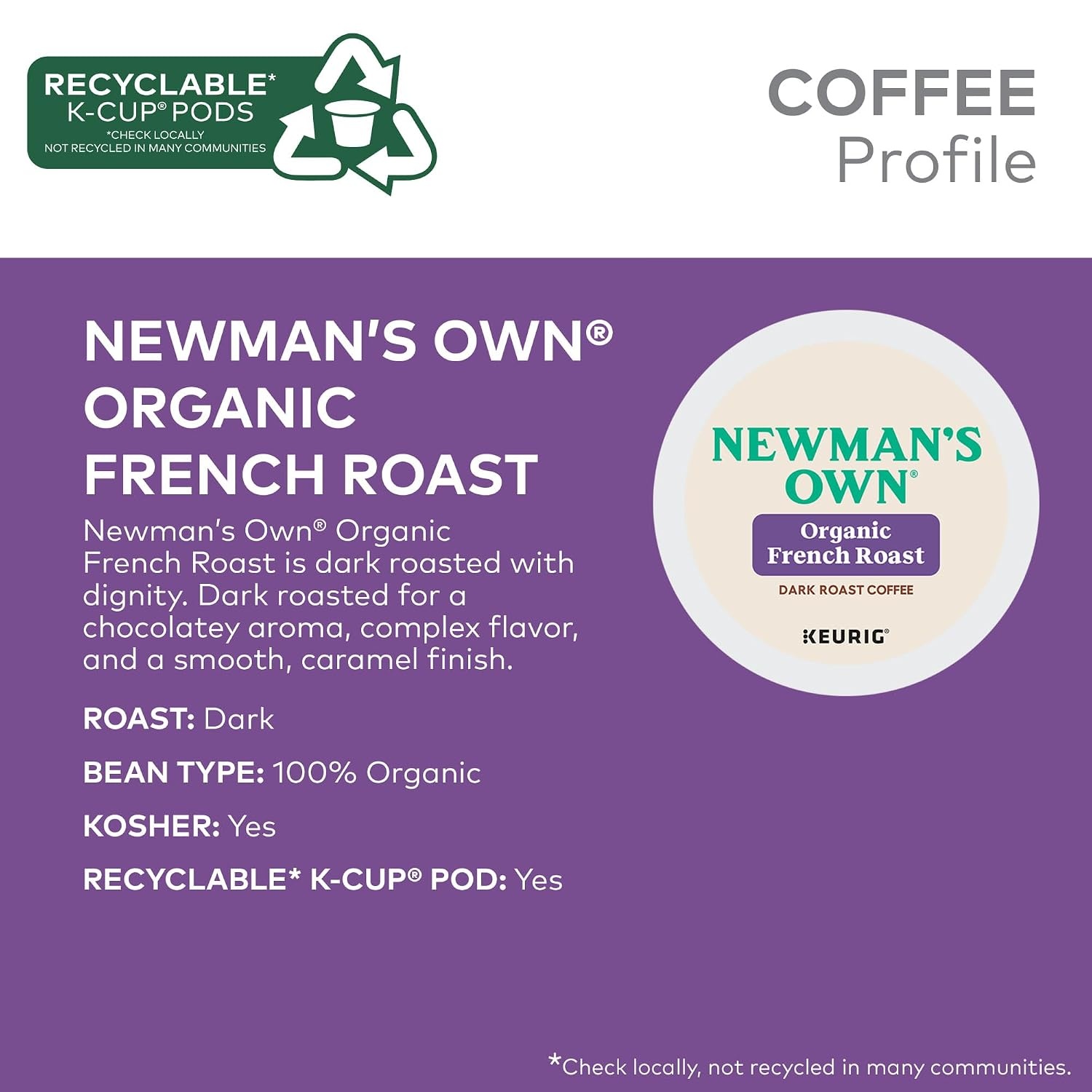 image:imageNewmans Own Organics Special Blend Keurig SingleServe KCup Pods Medium Roast Coffee 72 CountFrench Roast