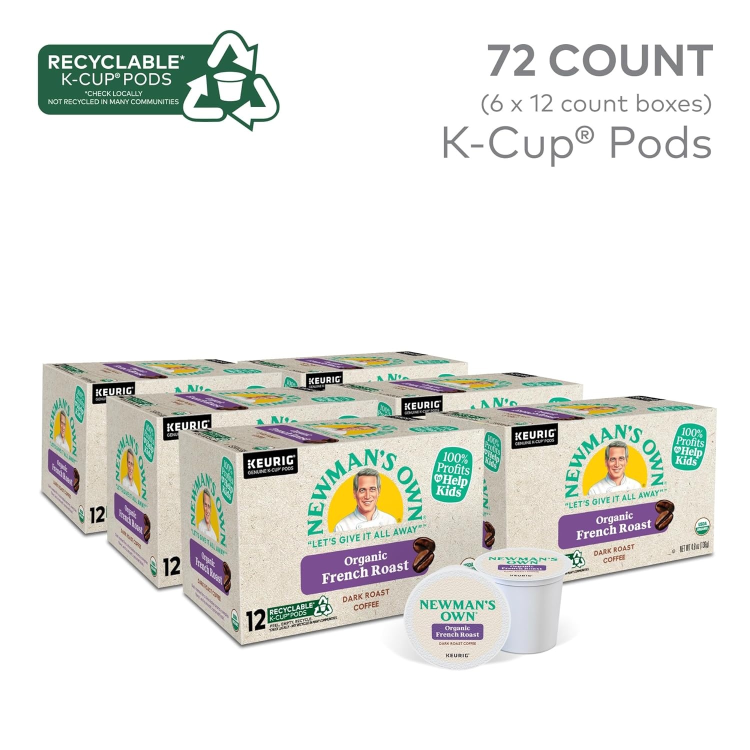 image:imageNewmans Own Organics Special Blend Keurig SingleServe KCup Pods Medium Roast Coffee 72 CountFrench Roast