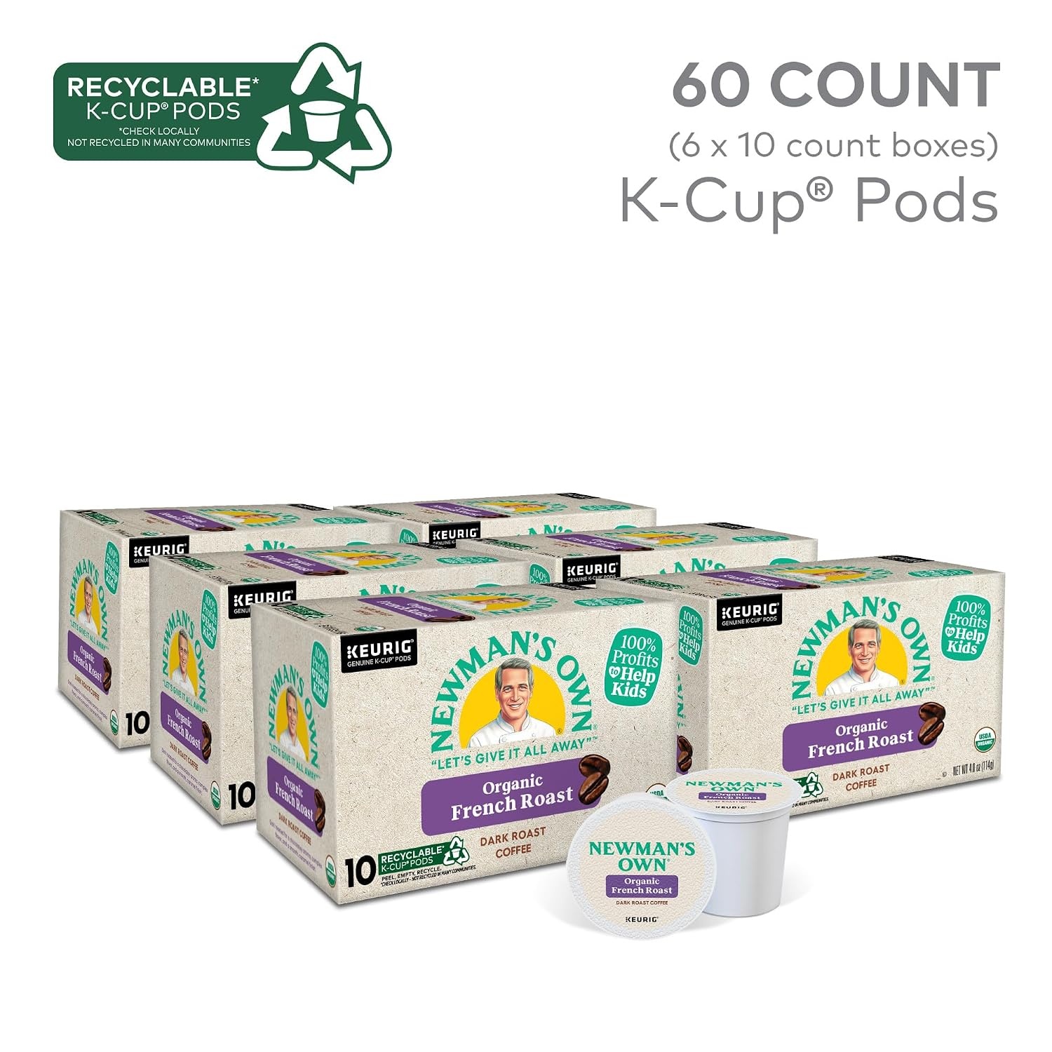 image:imageNewmans Own Organics Special Blend Keurig SingleServe KCup Pods Medium Roast Coffee 72 CountFrench Roast