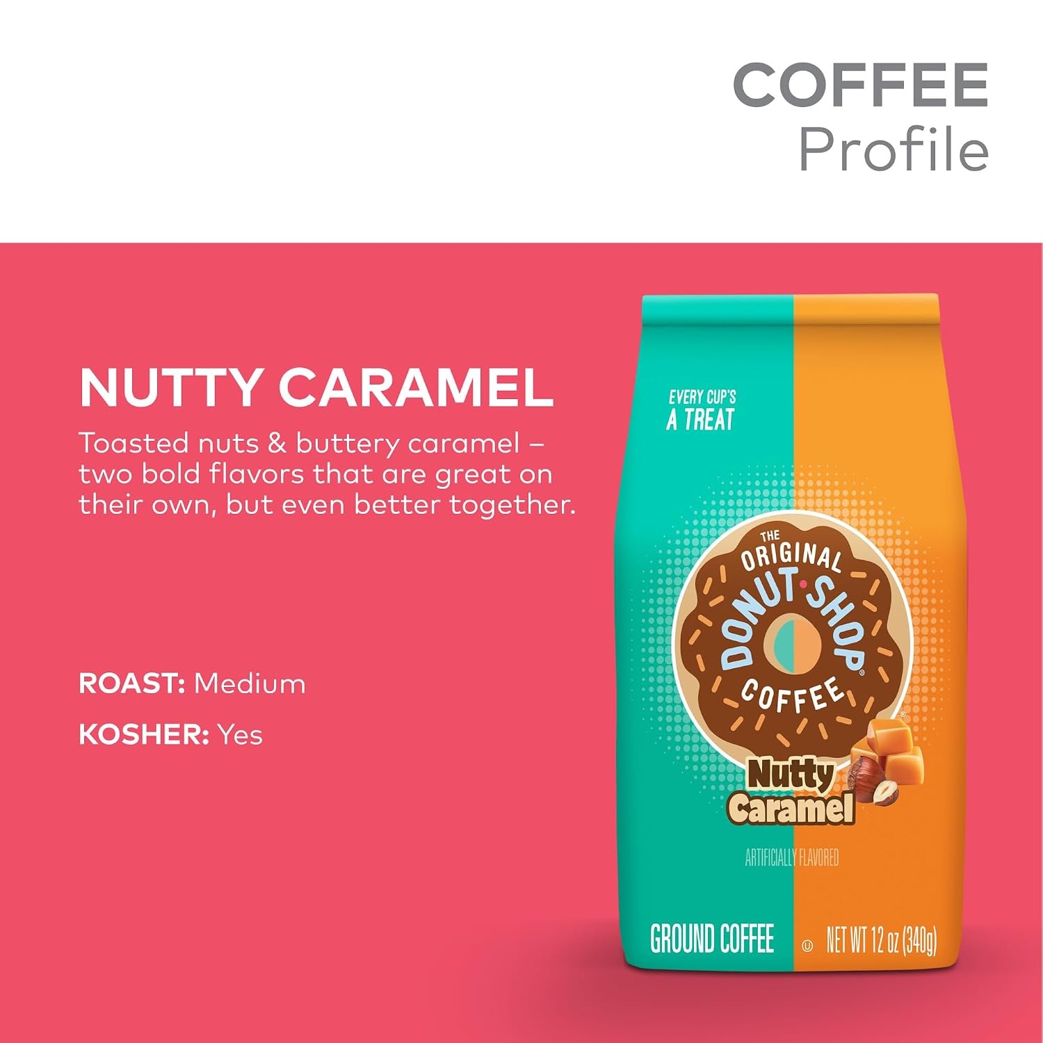 image:imageThe Original Donut Shop Coffee Regular Medium Roast Ground Coffee 12 oz BagNutty Caramel