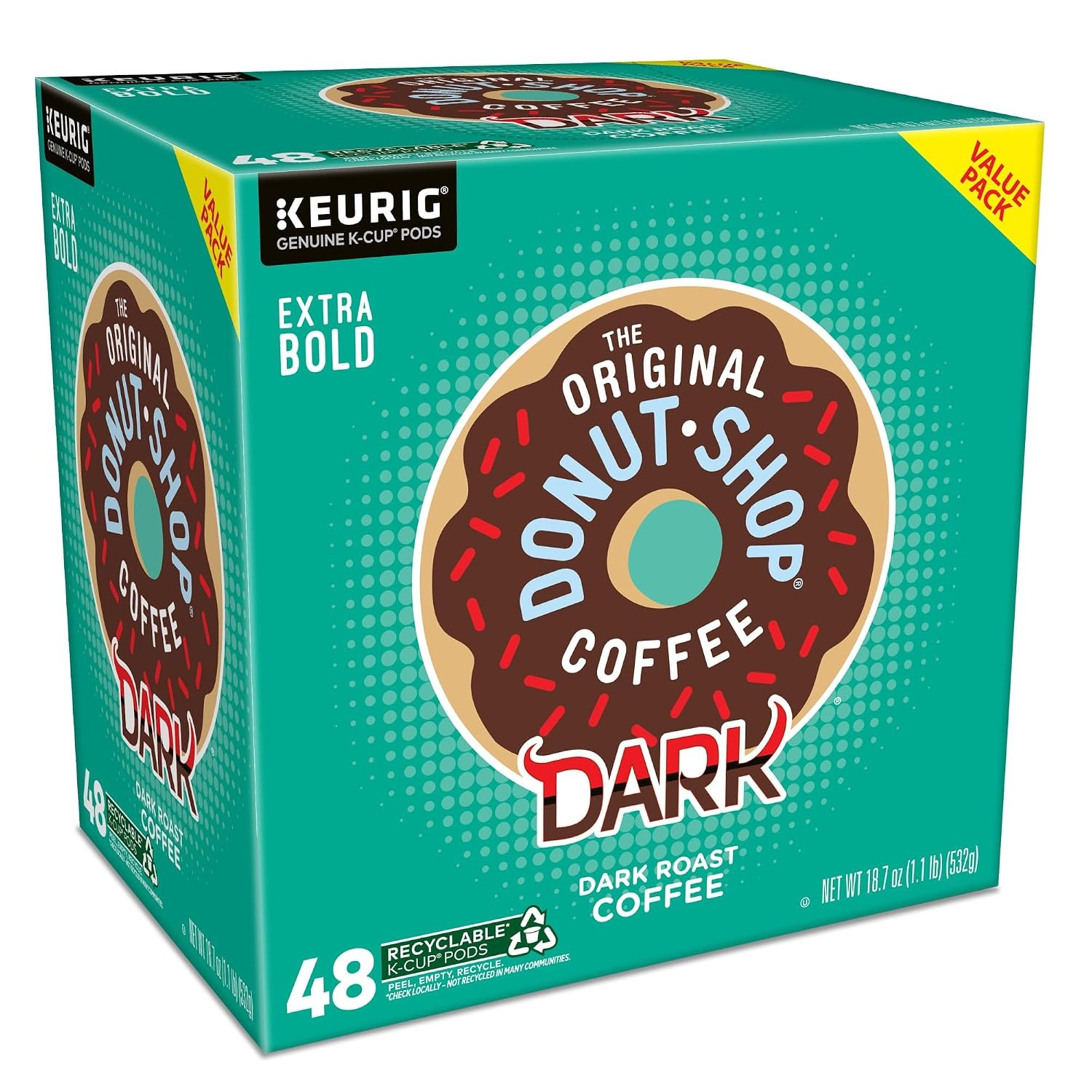 image:imageThe Original Donut Shop Dark SingleServe Keurig KCup Pods Dark Roast Coffee Pods 96 CountDark
