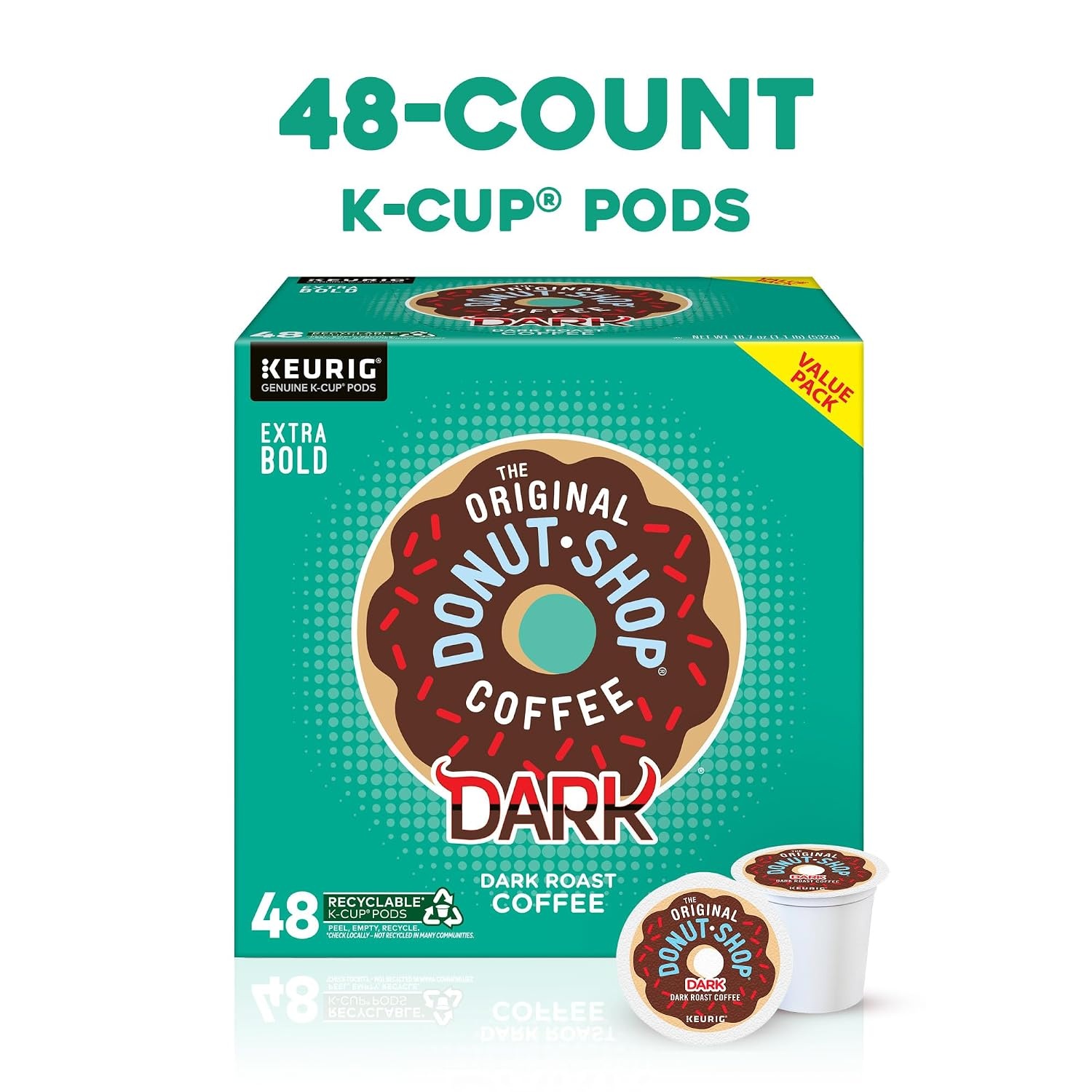 image:imageThe Original Donut Shop Dark SingleServe Keurig KCup Pods Dark Roast Coffee Pods 96 CountDark