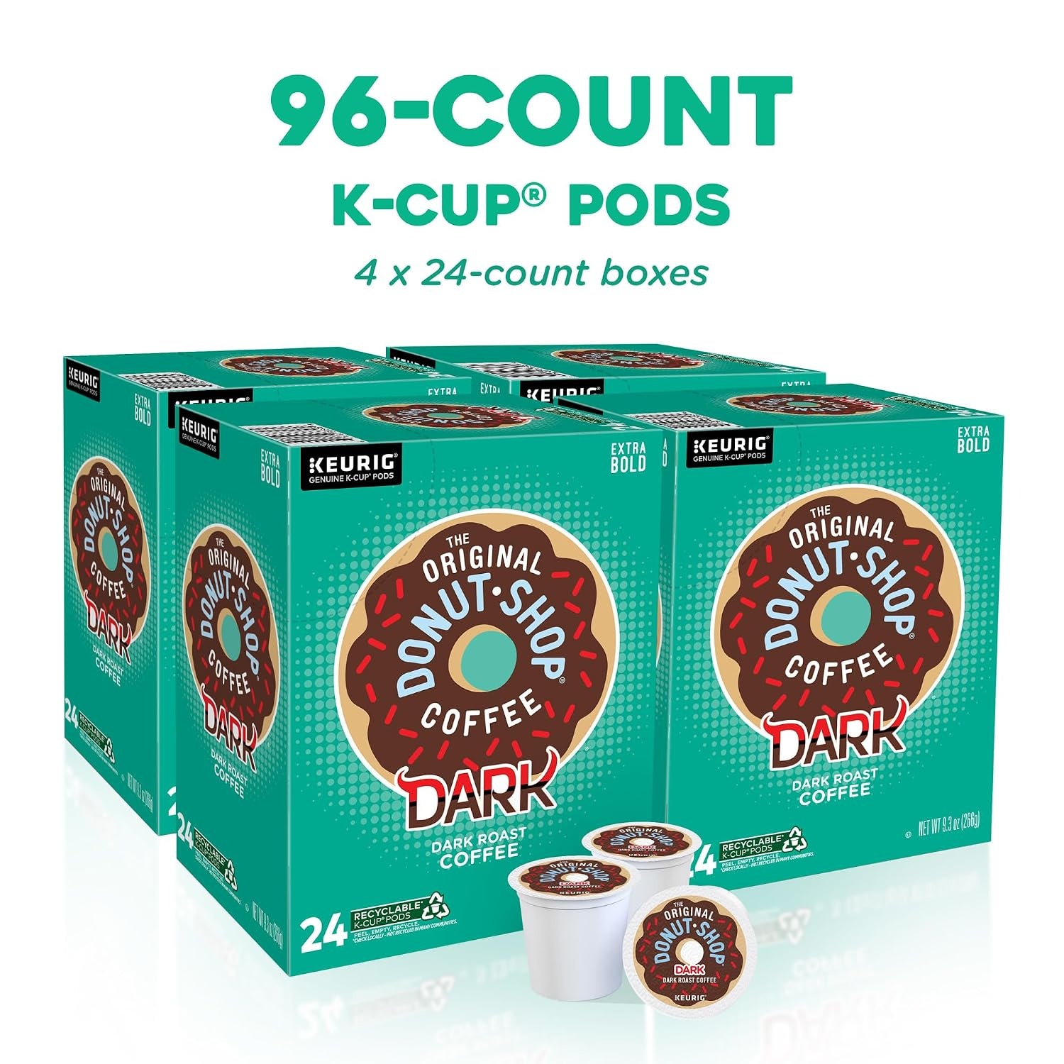 image:imageThe Original Donut Shop Dark SingleServe Keurig KCup Pods Dark Roast Coffee Pods 96 CountDark