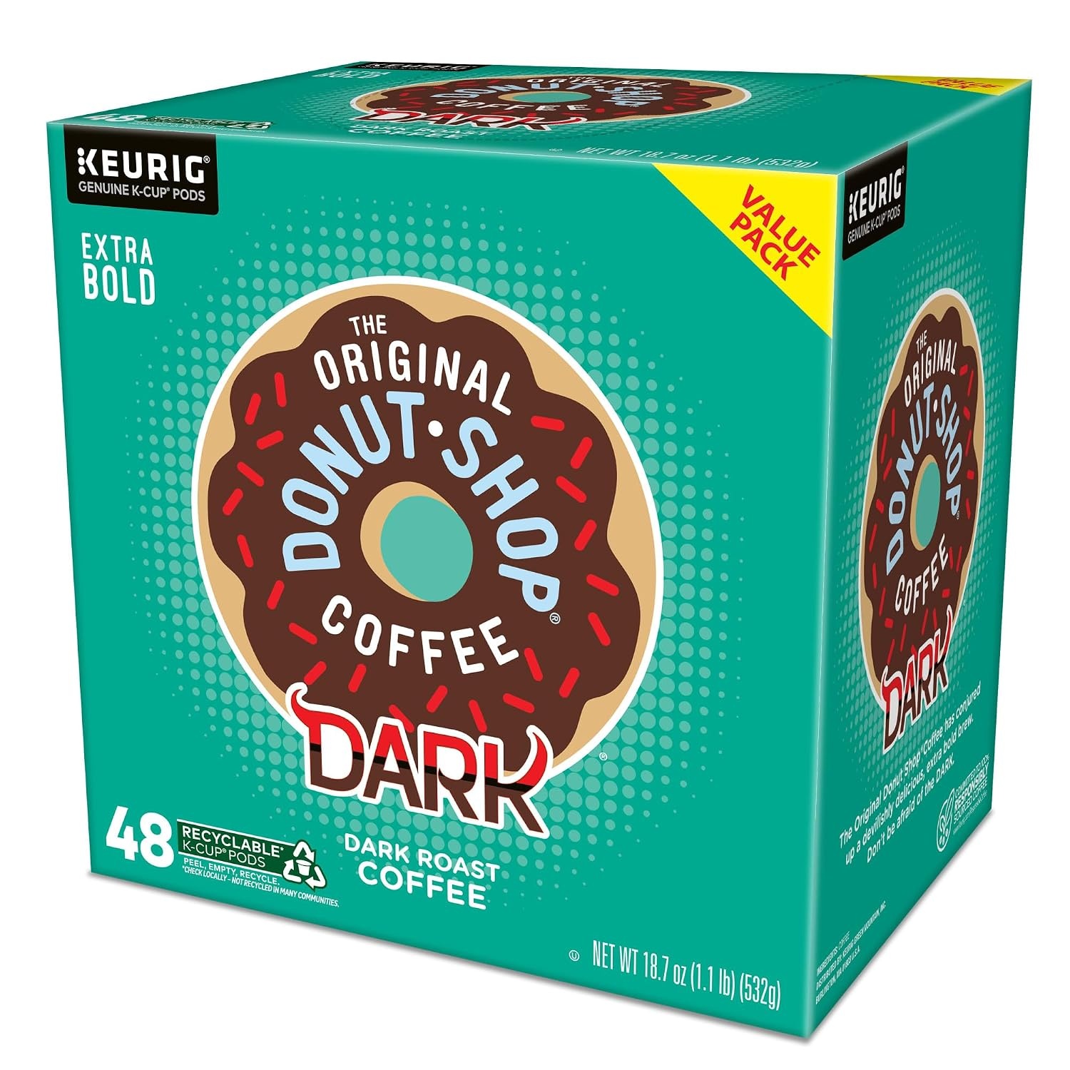 image:imageThe Original Donut Shop Dark SingleServe Keurig KCup Pods Dark Roast Coffee Pods 96 CountDark