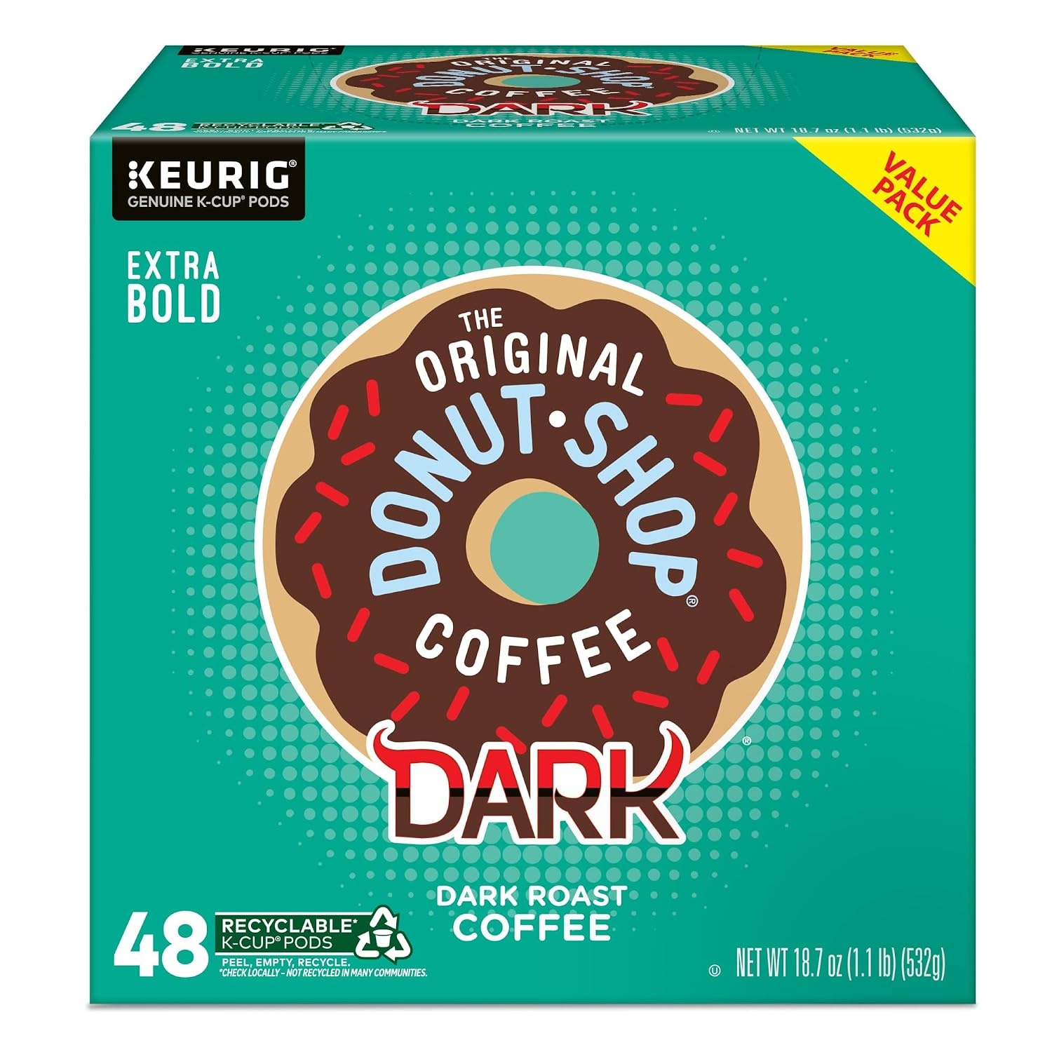 image:imageThe Original Donut Shop Dark SingleServe Keurig KCup Pods Dark Roast Coffee Pods 96 CountDark
