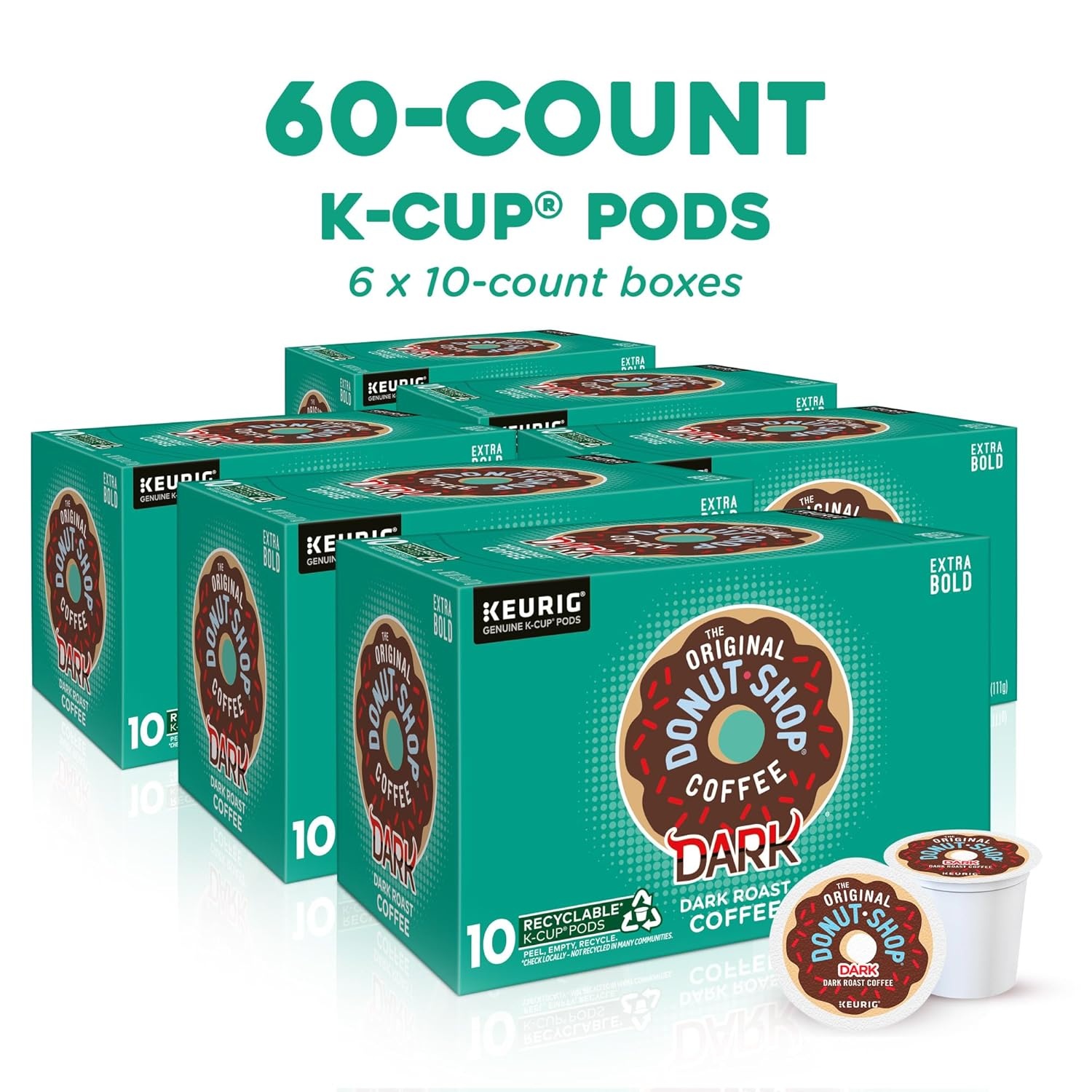 image:imageThe Original Donut Shop Dark SingleServe Keurig KCup Pods Dark Roast Coffee Pods 96 CountDark