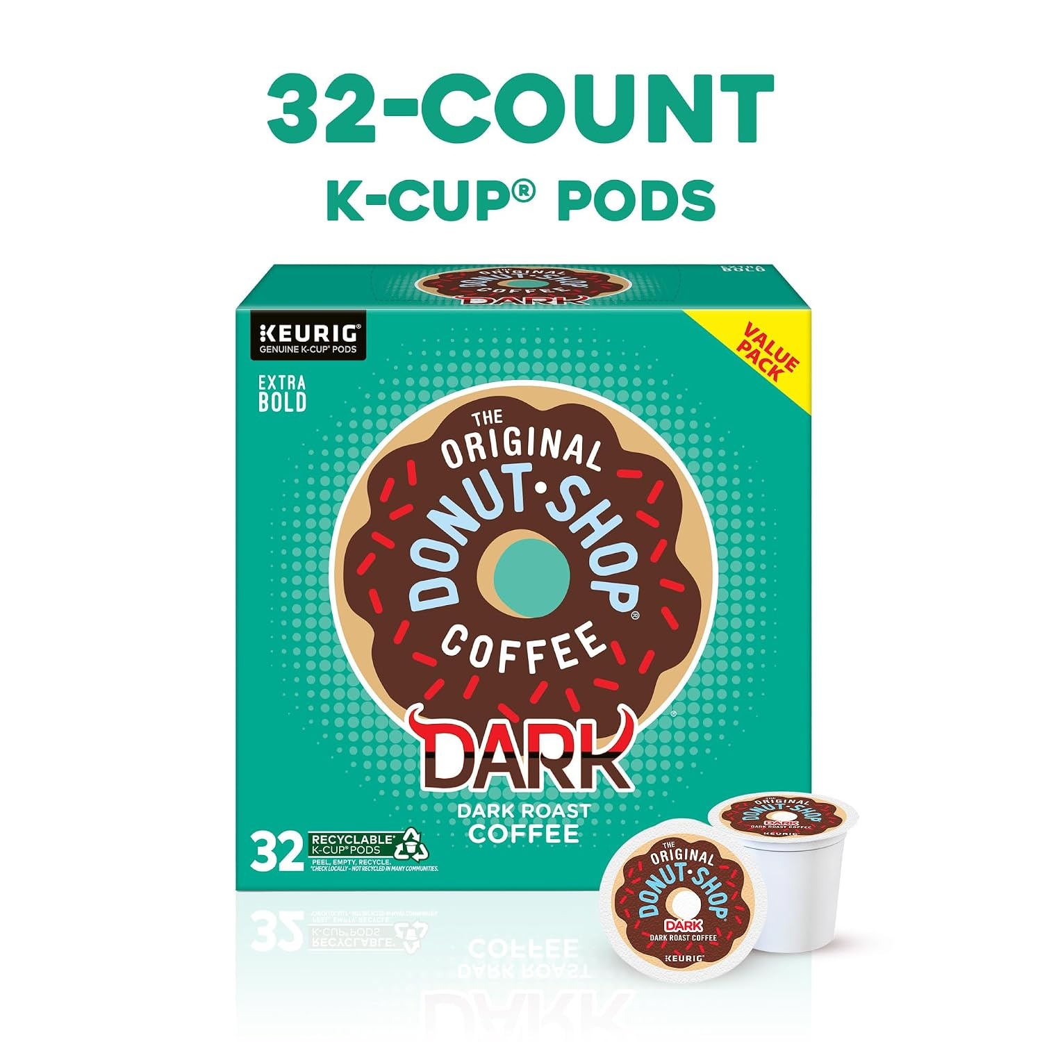 image:imageThe Original Donut Shop Dark SingleServe Keurig KCup Pods Dark Roast Coffee Pods 96 CountDark