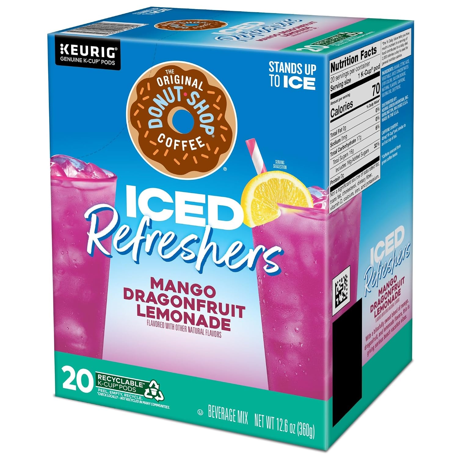 image:imageThe Original Donut Shop Iced Refreshers Watermelon Breeze Flavor Keurig Single Serve KCup Pods Brew Over Ice 20 CountDragonfruit Lemonade
