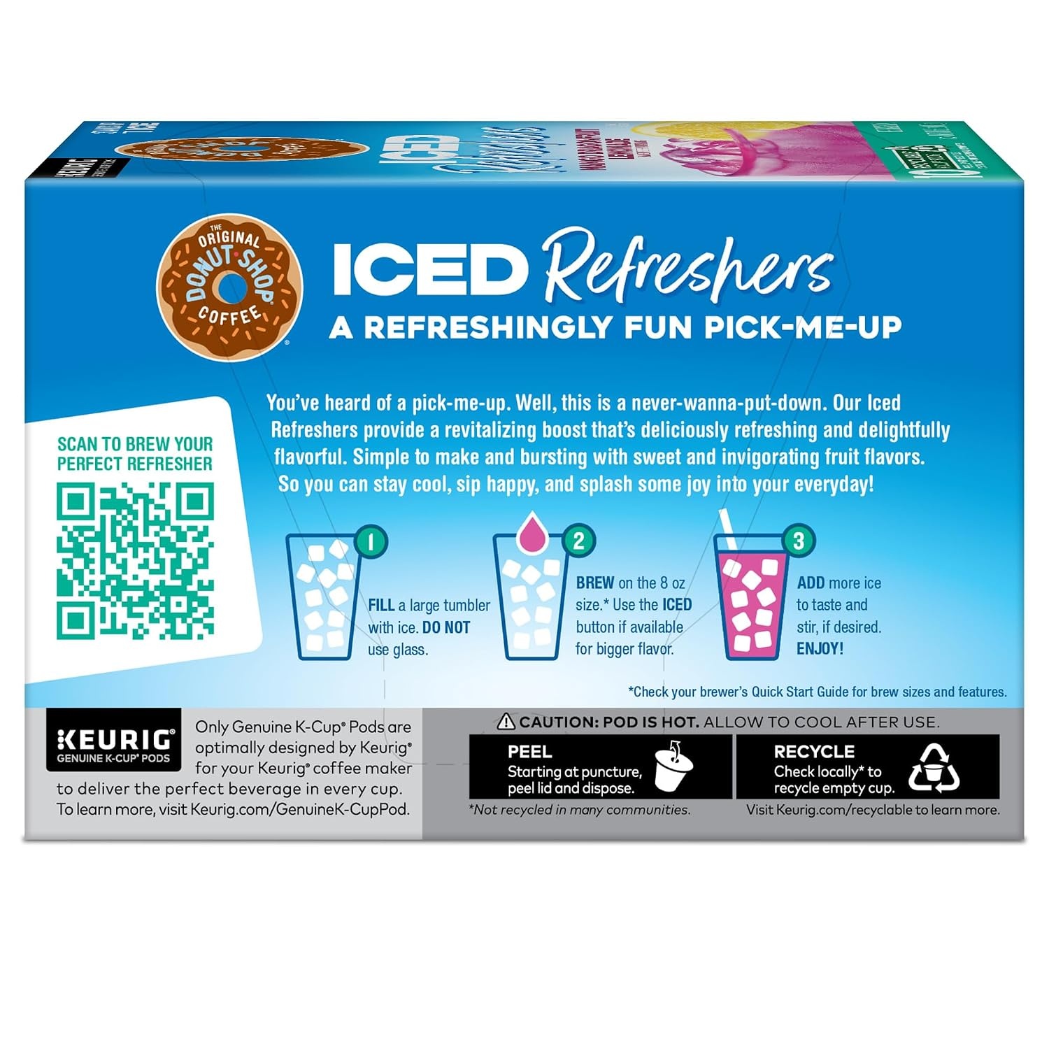 image:imageThe Original Donut Shop Iced Refreshers Watermelon Breeze Flavor Keurig Single Serve KCup Pods Brew Over Ice 20 CountDragonfruit Lemonade