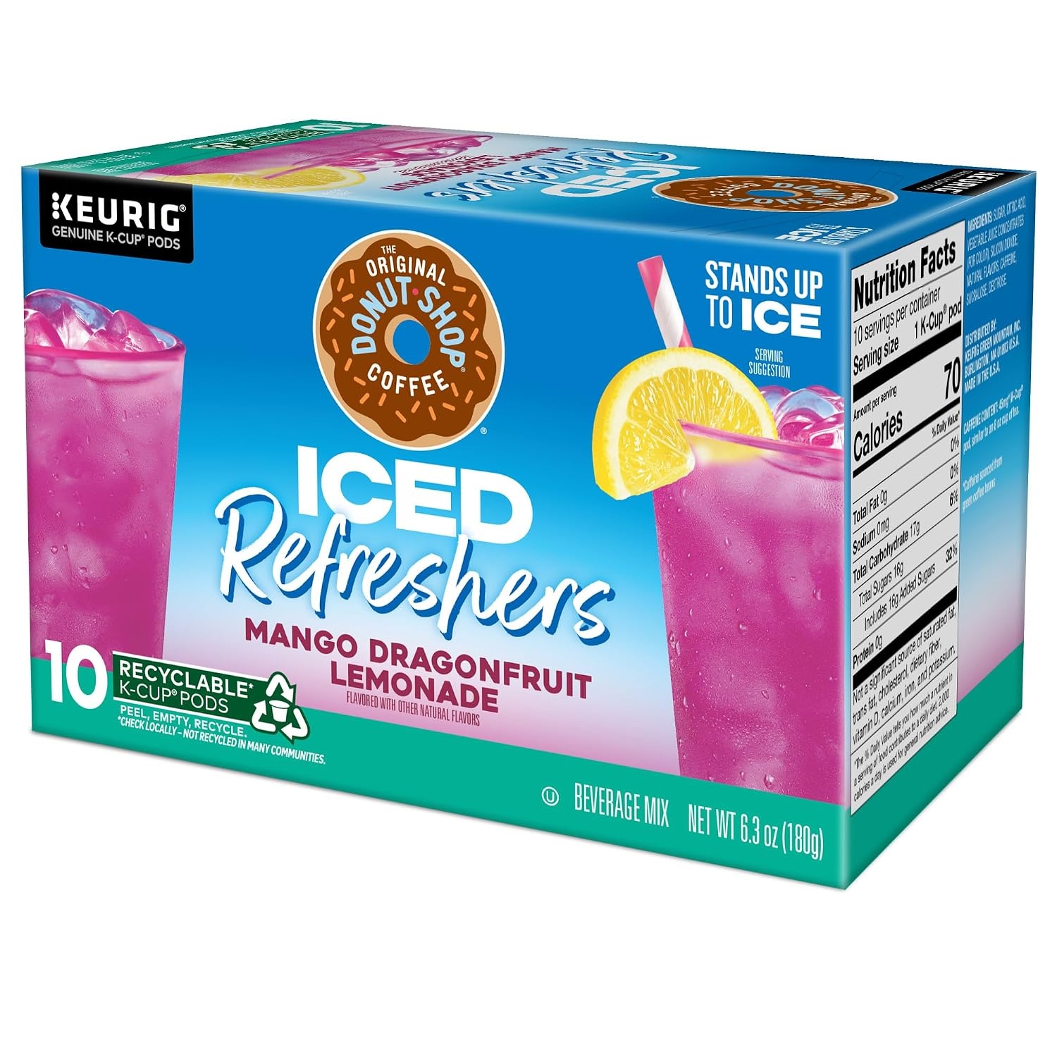 image:imageThe Original Donut Shop Iced Refreshers Watermelon Breeze Flavor Keurig Single Serve KCup Pods Brew Over Ice 20 CountDragonfruit Lemonade