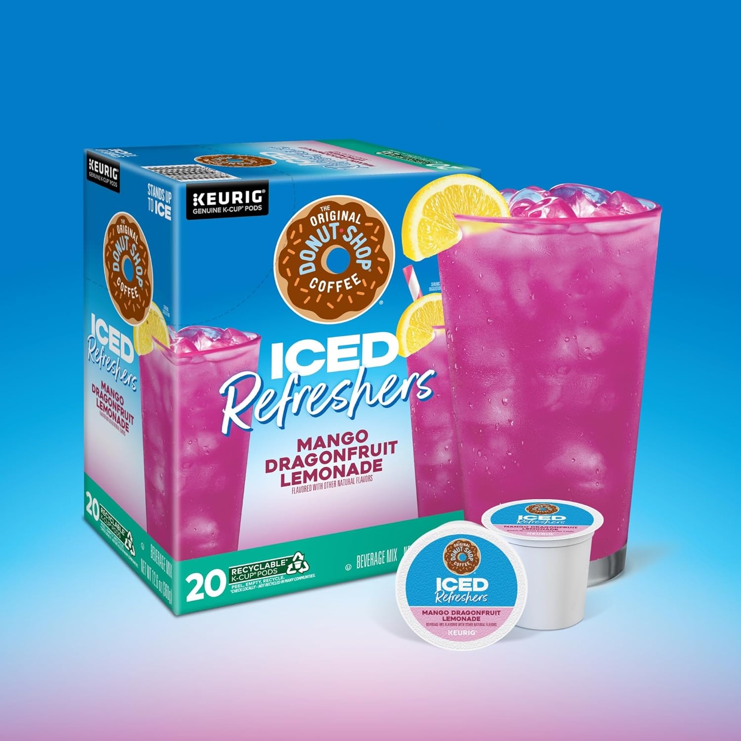 image:imageThe Original Donut Shop Iced Refreshers Watermelon Breeze Flavor Keurig Single Serve KCup Pods Brew Over Ice 20 CountDragonfruit Lemonade