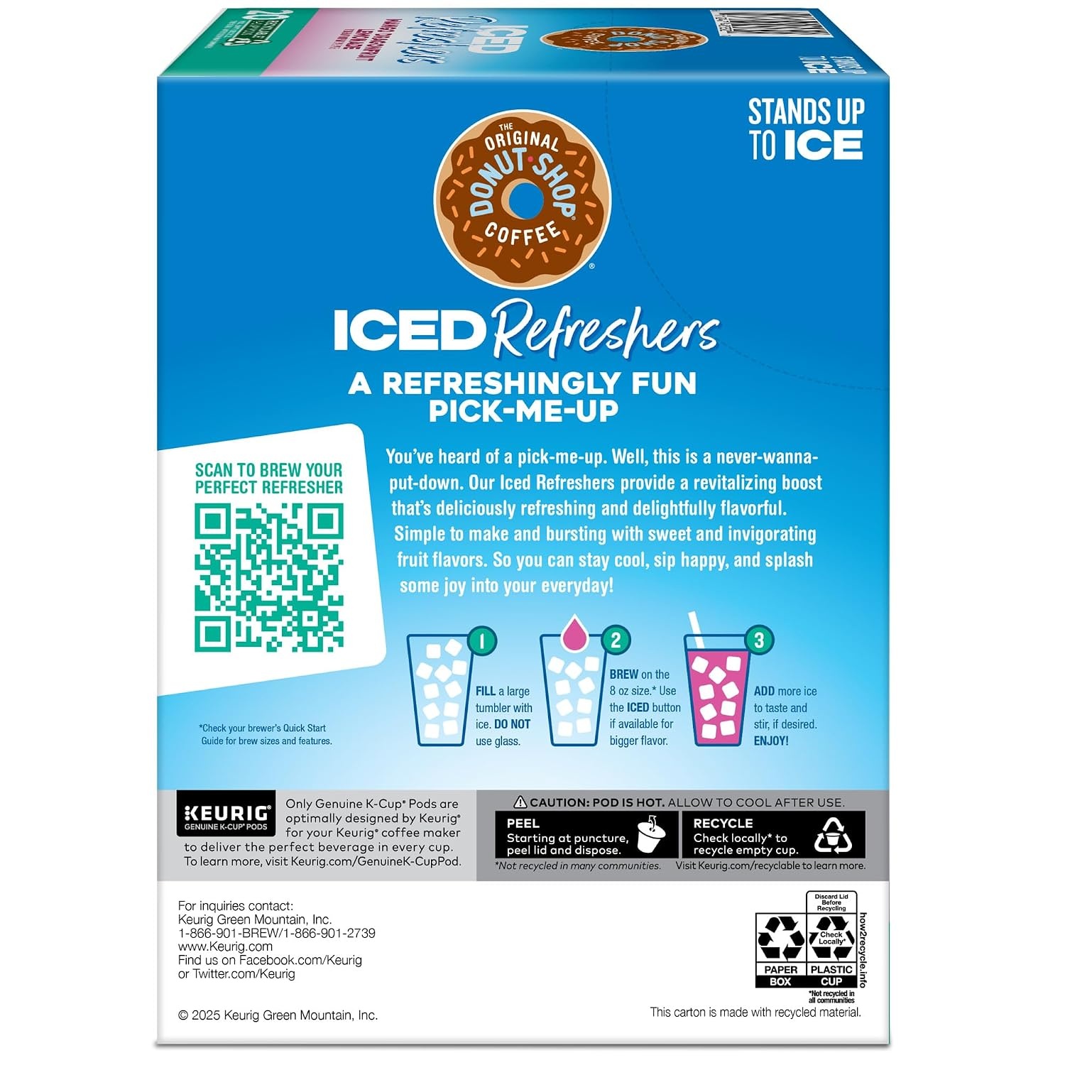 image:imageThe Original Donut Shop Iced Refreshers Watermelon Breeze Flavor Keurig Single Serve KCup Pods Brew Over Ice 20 CountDragonfruit Lemonade