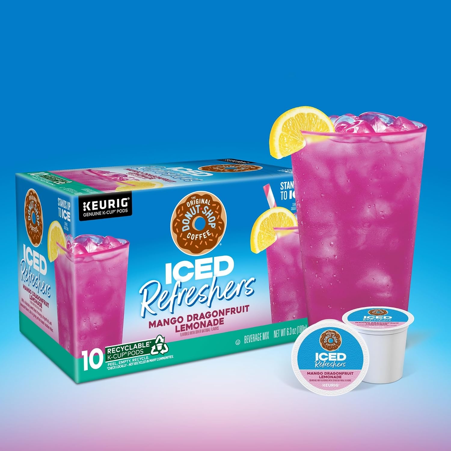 image:imageThe Original Donut Shop Iced Refreshers Watermelon Breeze Flavor Keurig Single Serve KCup Pods Brew Over Ice 20 CountDragonfruit Lemonade