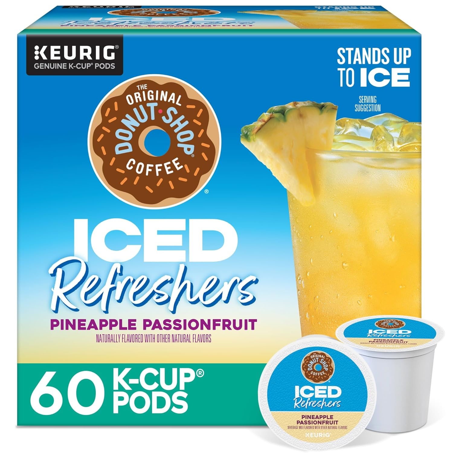 image:imageThe Original Donut Shop Iced Refreshers Watermelon Breeze Flavor Keurig Single Serve KCup Pods Brew Over Ice 20 CountPineapple Passionfruit Refresher
