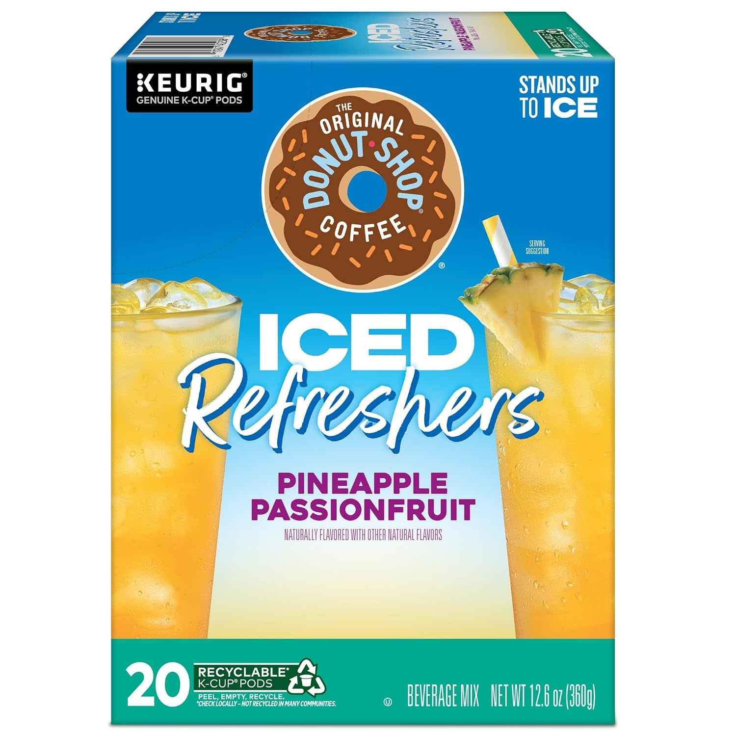 image:imageThe Original Donut Shop Iced Refreshers Watermelon Breeze Flavor Keurig Single Serve KCup Pods Brew Over Ice 20 CountPineapple Passionfruit Refresher