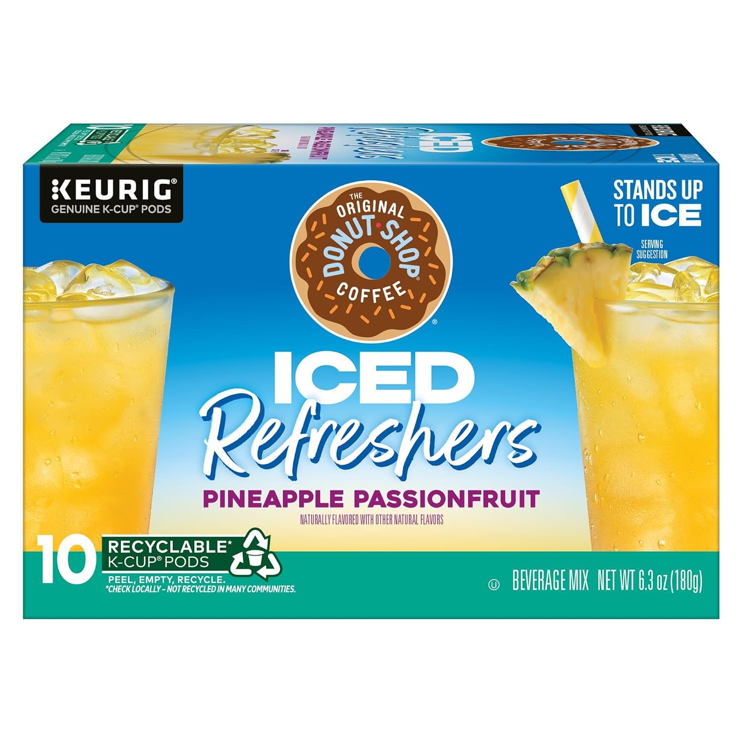 image:imageThe Original Donut Shop Iced Refreshers Watermelon Breeze Flavor Keurig Single Serve KCup Pods Brew Over Ice 20 CountPineapple Passionfruit Refresher