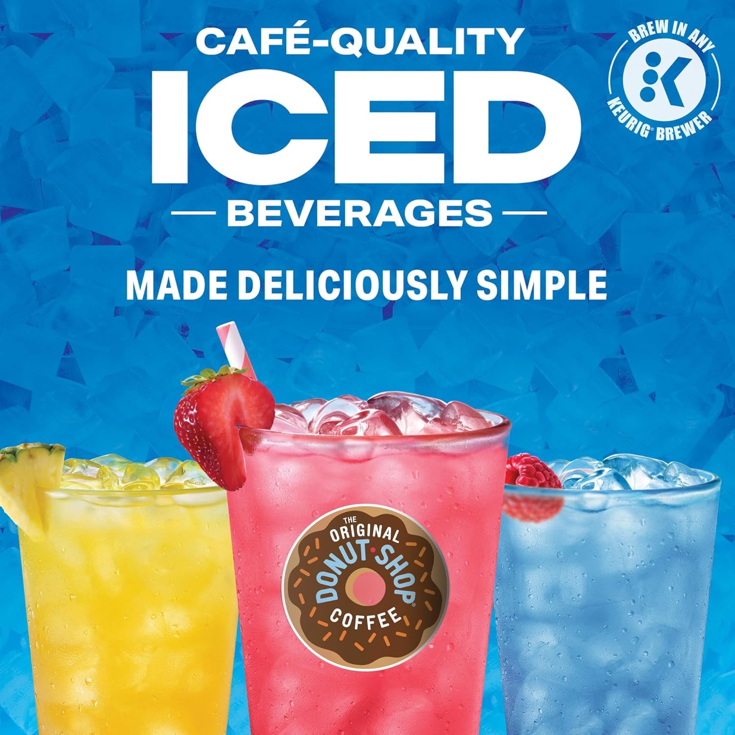 image:imageThe Original Donut Shop Iced Refreshers Watermelon Breeze Flavor Keurig Single Serve KCup Pods Brew Over Ice 20 CountPineapple Passionfruit Refresher