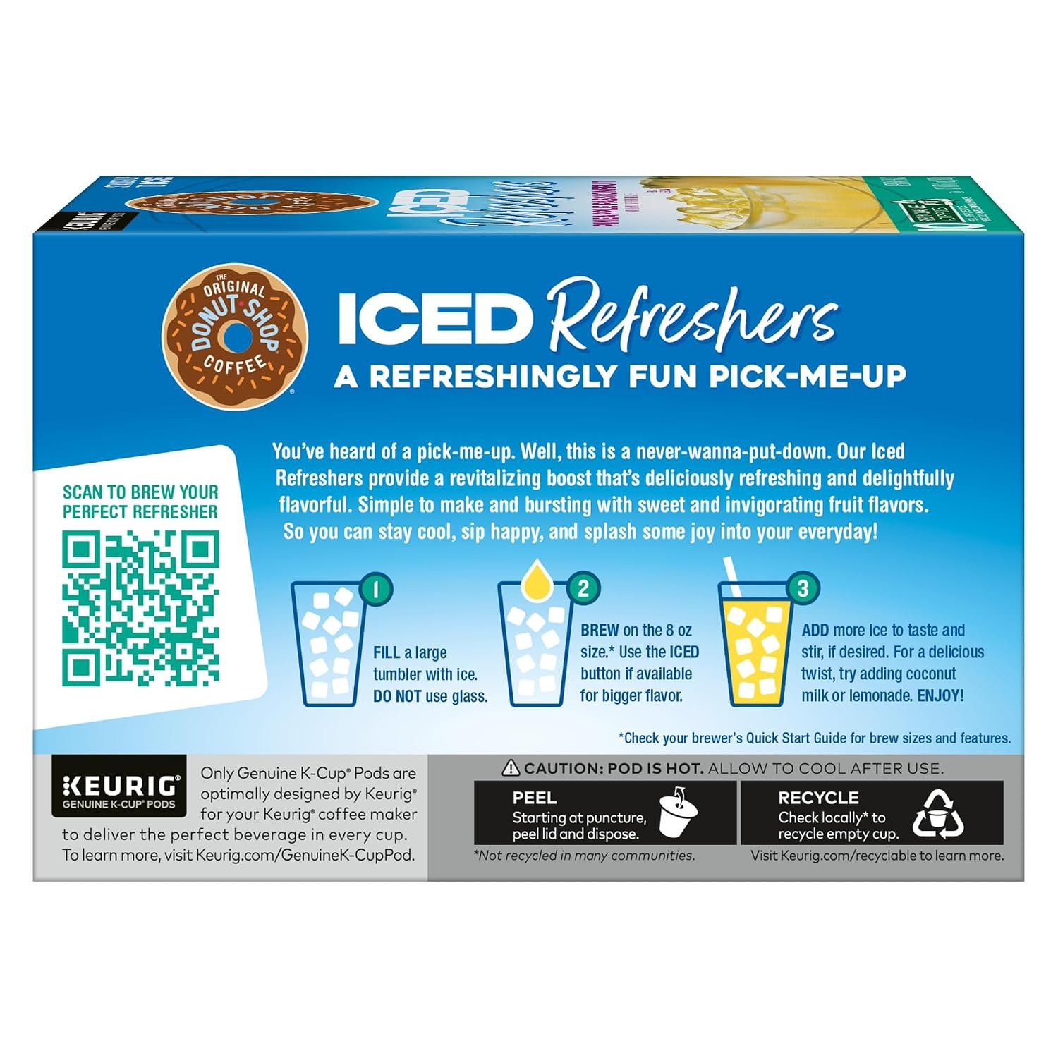 image:imageThe Original Donut Shop Iced Refreshers Watermelon Breeze Flavor Keurig Single Serve KCup Pods Brew Over Ice 20 CountPineapple Passionfruit Refresher