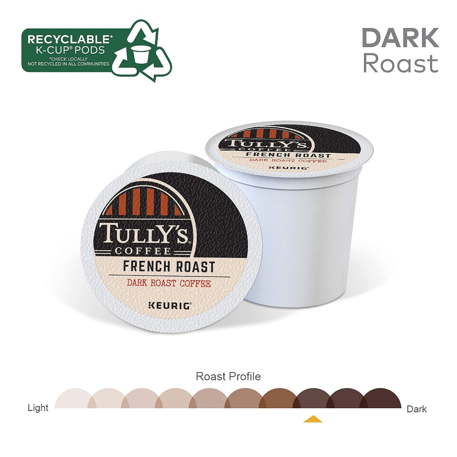 image:imageTullys Coffee Breakfast Blend Keurig SingleServe KCup Pods Light Roast Coffee 96 CountFrench Roast