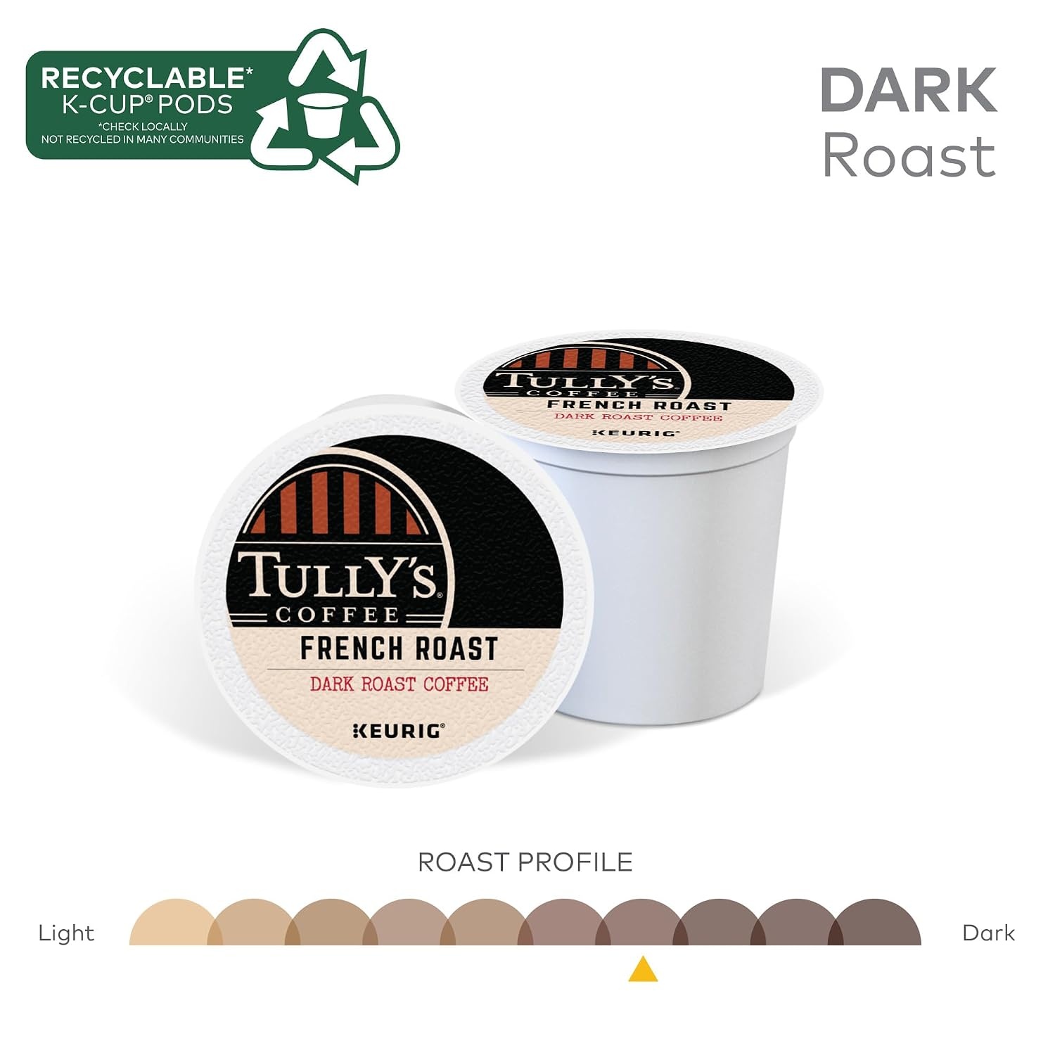 image:imageTullys Coffee Breakfast Blend Keurig SingleServe KCup Pods Light Roast Coffee 96 CountFrench Roast