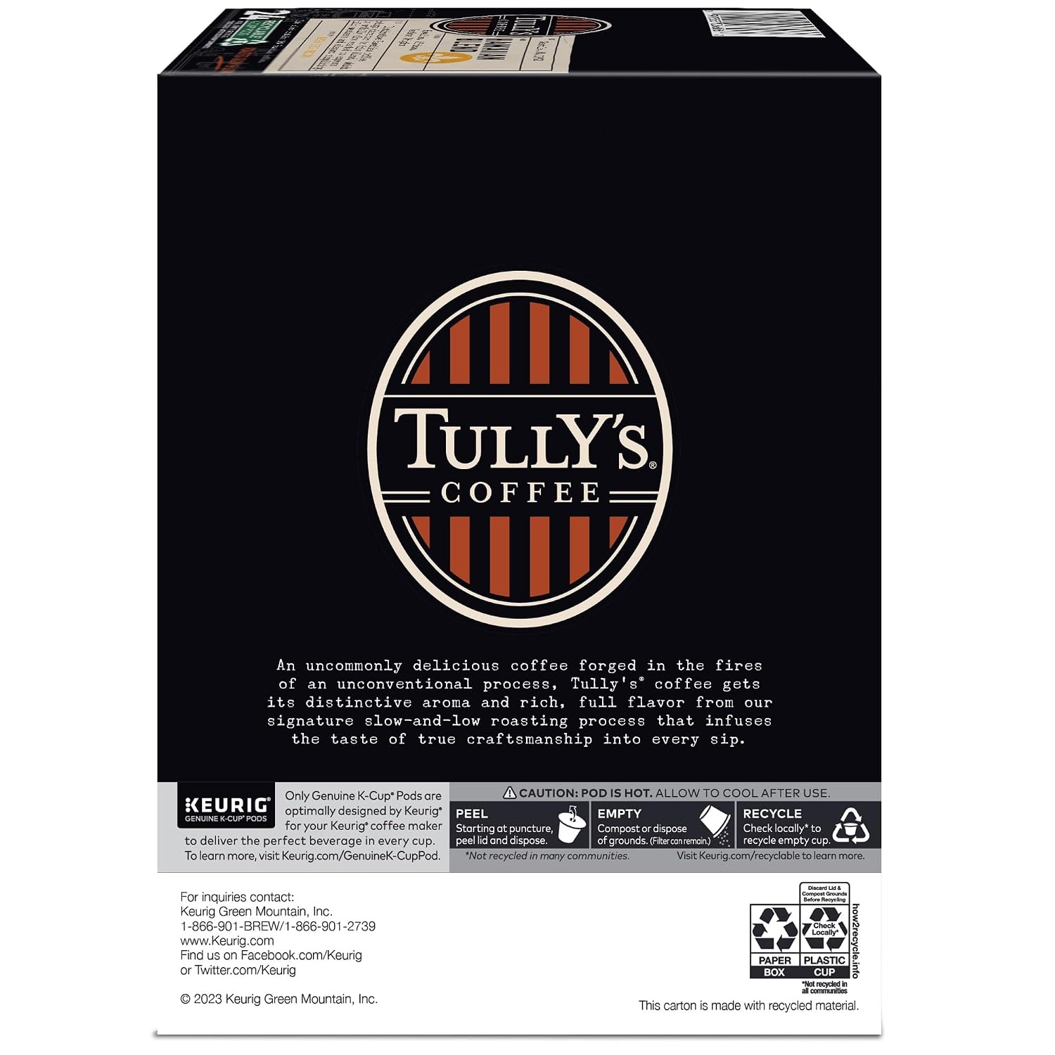 image:imageTullys Coffee French Roast Decaf Keurig SingleServe KCup Pods Dark Roast 96 CountHawaiian Blend