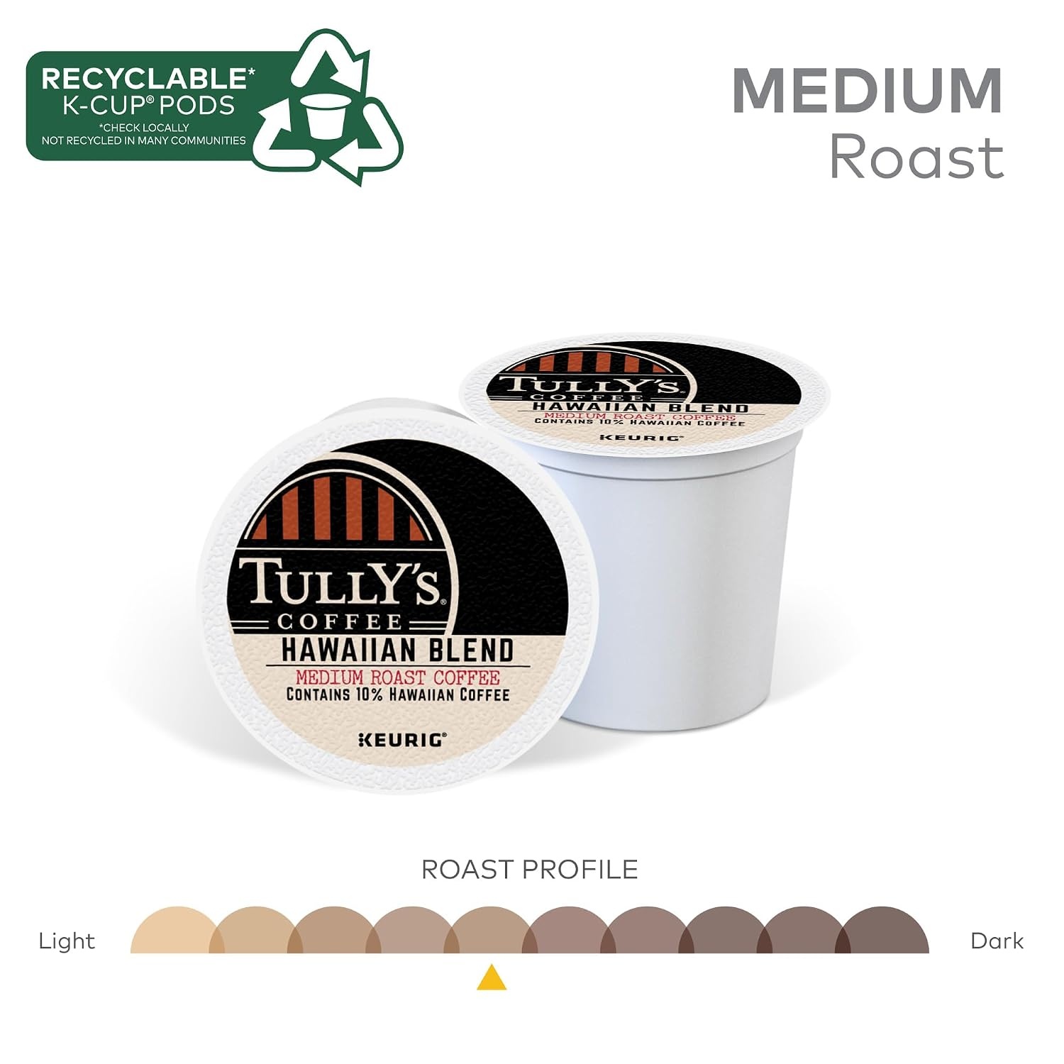 image:imageTullys Coffee French Roast Decaf Keurig SingleServe KCup Pods Dark Roast 96 CountHawaiian Blend