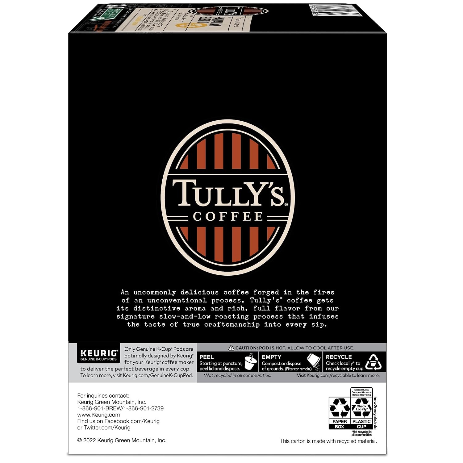 image:imageTullys Coffee French Roast Decaf Keurig SingleServe KCup Pods Dark Roast 96 CountHawaiian Blend