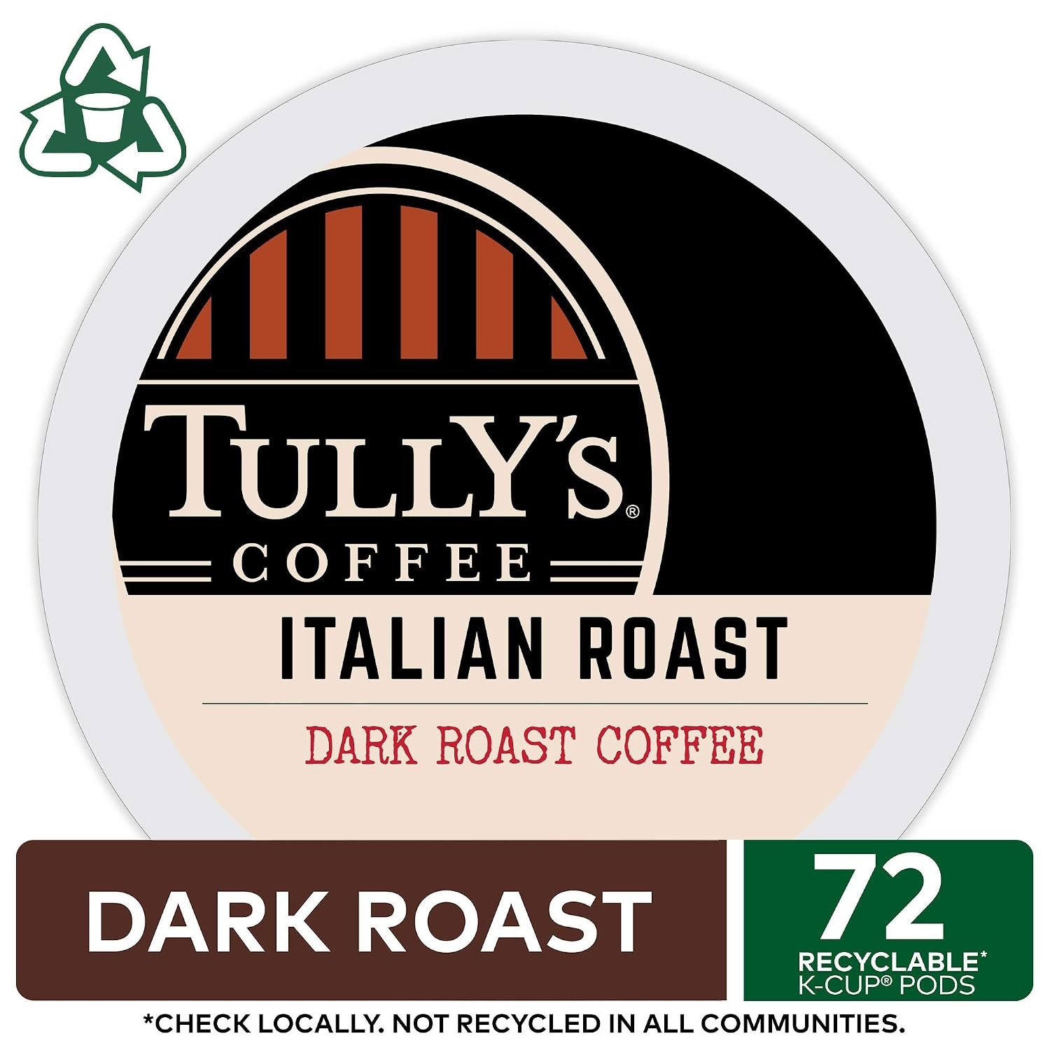 image:imageTullys Coffee French Roast Decaf Keurig SingleServe KCup Pods Dark Roast 96 CountItalian Roast