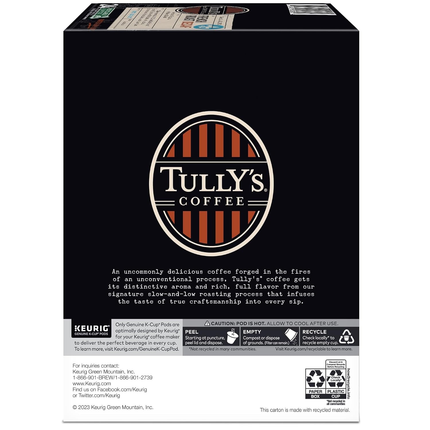 image:imageTullys Coffee Italian Roast Keurig SingleServe KCup Pods Dark Roast Coffee 96 CountDecaf French Roast