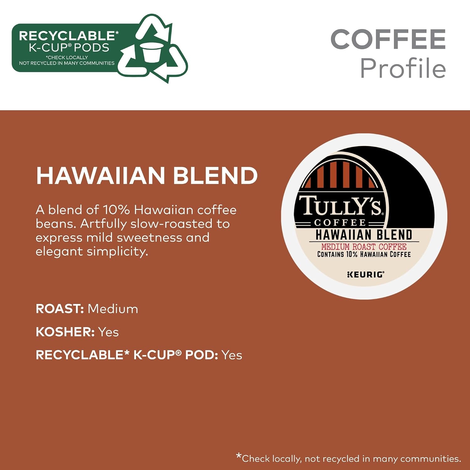 image:imageTullys Coffee Italian Roast Keurig SingleServe KCup Pods Dark Roast Coffee 96 CountHawaiian Blend
