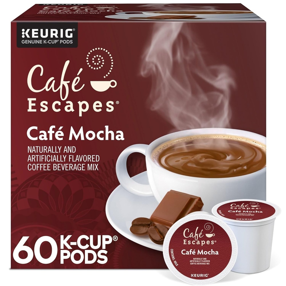 image:imageCafe Escapes Dark Chocolate Hot Cocoa Keurig SingleServe KCup Pods 96 CountCaf Mocha