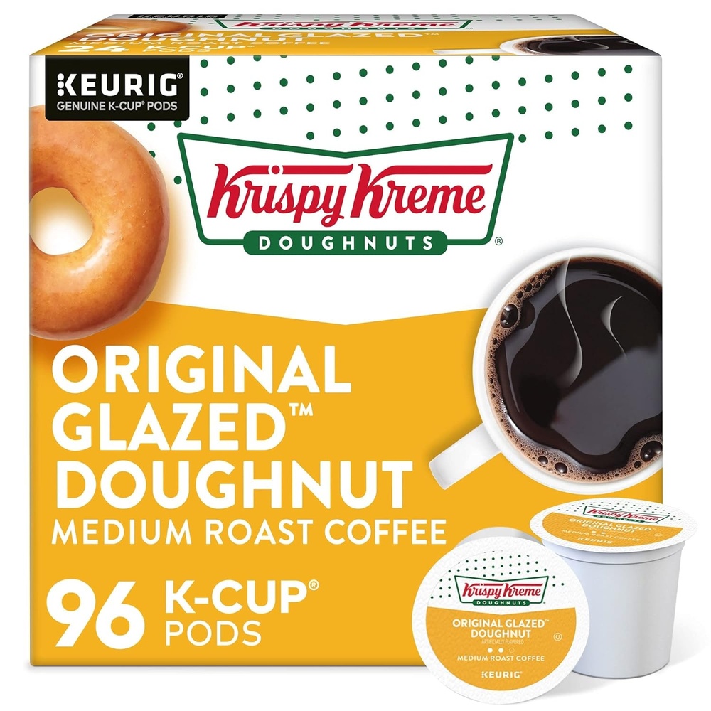 image:imageKrispy Kreme Classic Coffee Keurig Single Serve KCup Pods Medium Roast 96 CountOriginal Glazed Doughnut