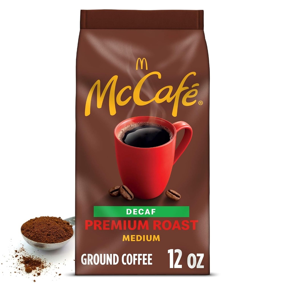 image:imageMcCafe Premium Roast Decaf Ground Coffee Medium Roast Decaffeinated Premium Quality Responsibly Sourced Kosher Certified 22oz BagPremium Roast Decaf