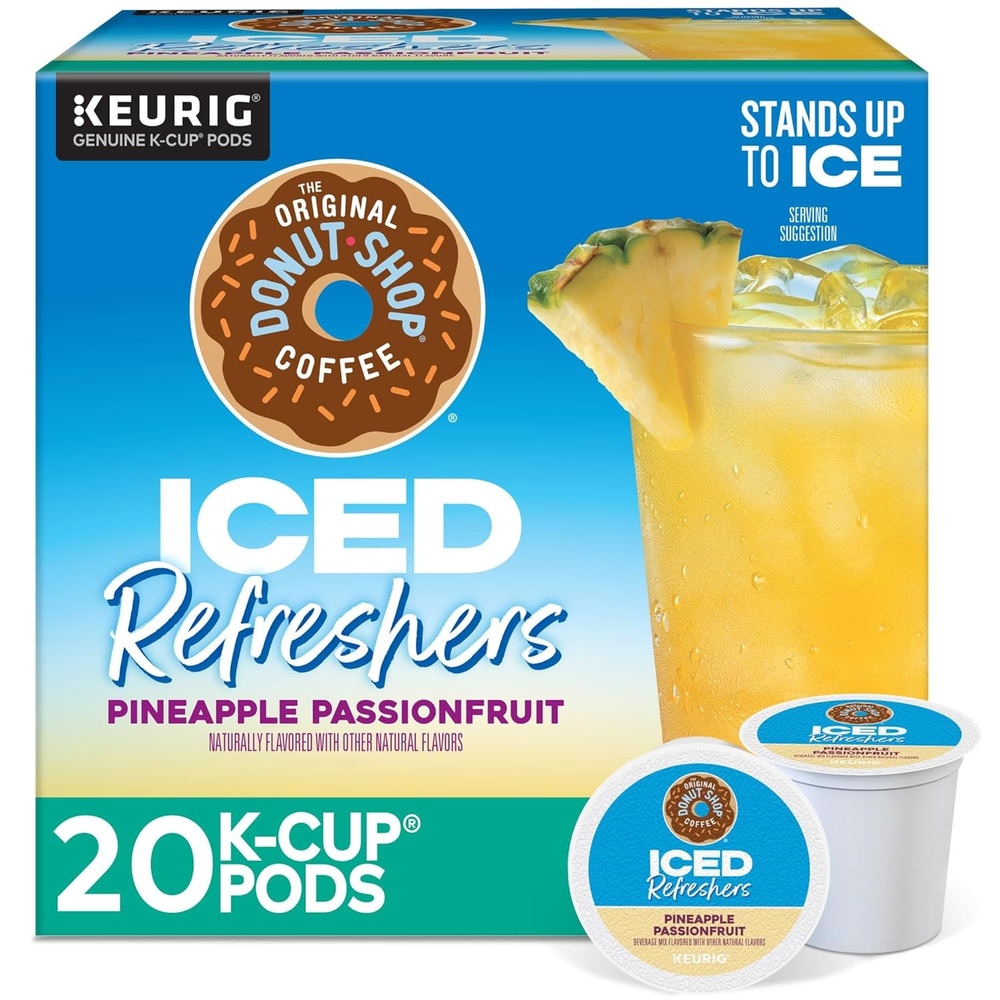 image:imageThe Original Donut Shop Iced Refreshers Watermelon Breeze Flavor Keurig Single Serve KCup Pods Brew Over Ice 20 CountPineapple Passionfruit Refresher