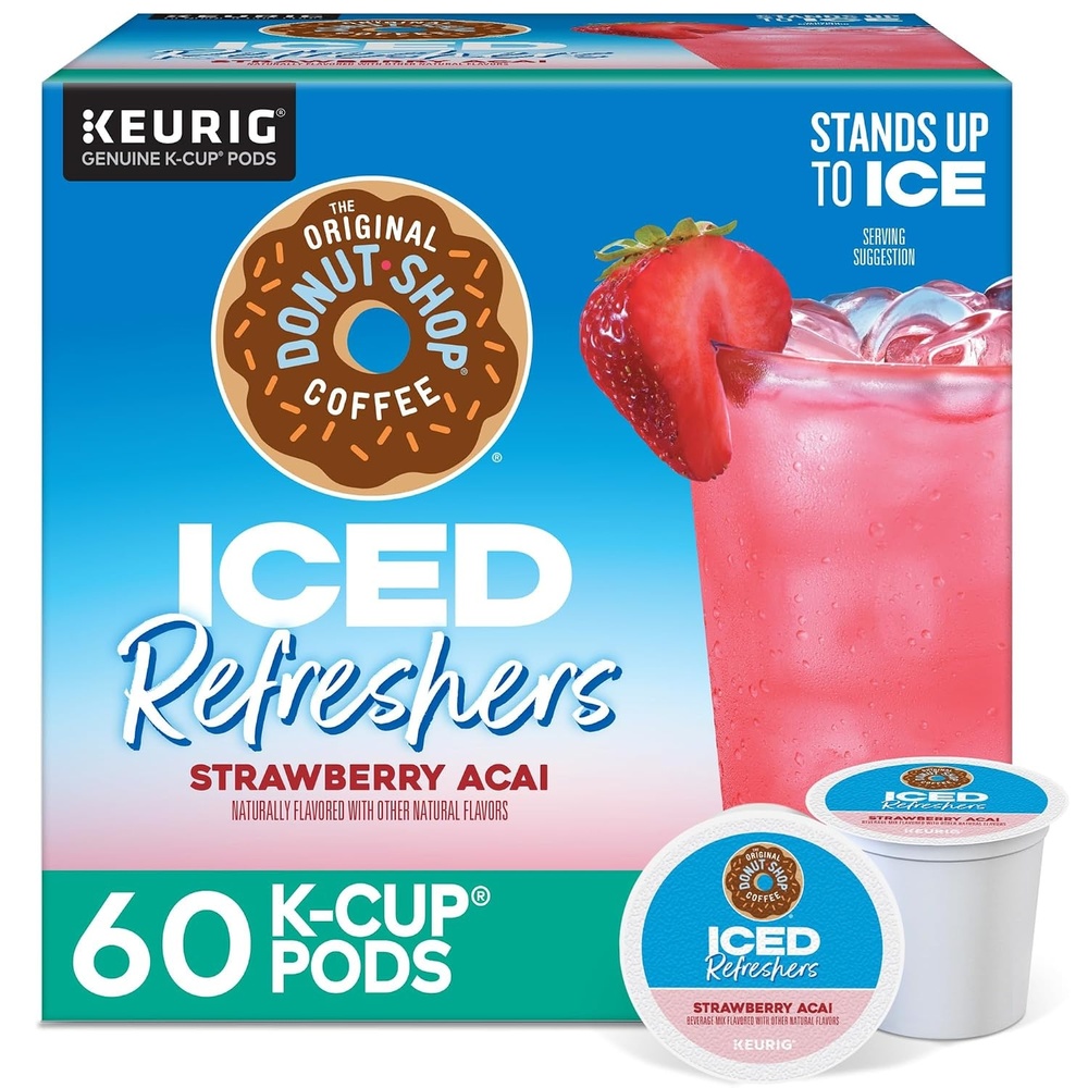 image:imageThe Original Donut Shop Iced Refreshers Watermelon Breeze Flavor Keurig Single Serve KCup Pods Brew Over Ice 20 CountStrawberry Acai Refresher