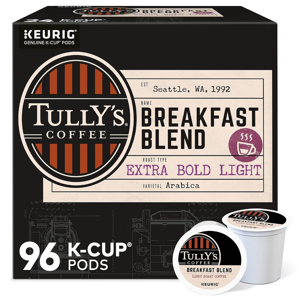 image:imageTullys Coffee French Roast Decaf Keurig SingleServe KCup Pods Dark Roast 96 CountBreakfast Blend