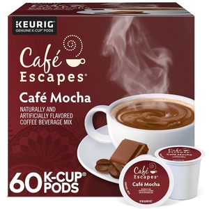 Cafe Escapes Dark Chocolate Hot Cocoa, Keurig Single-Serve K-Cup Pods, 96 Count(Café Mocha)