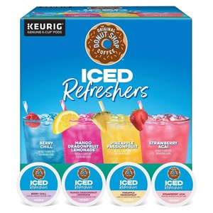 The Original Donut Shop Iced Refreshers, Watermelon Breeze Flavor, Keurig Single Serve K-Cup Pods, Brew Over Ice, 20 Count(Variety Pack)